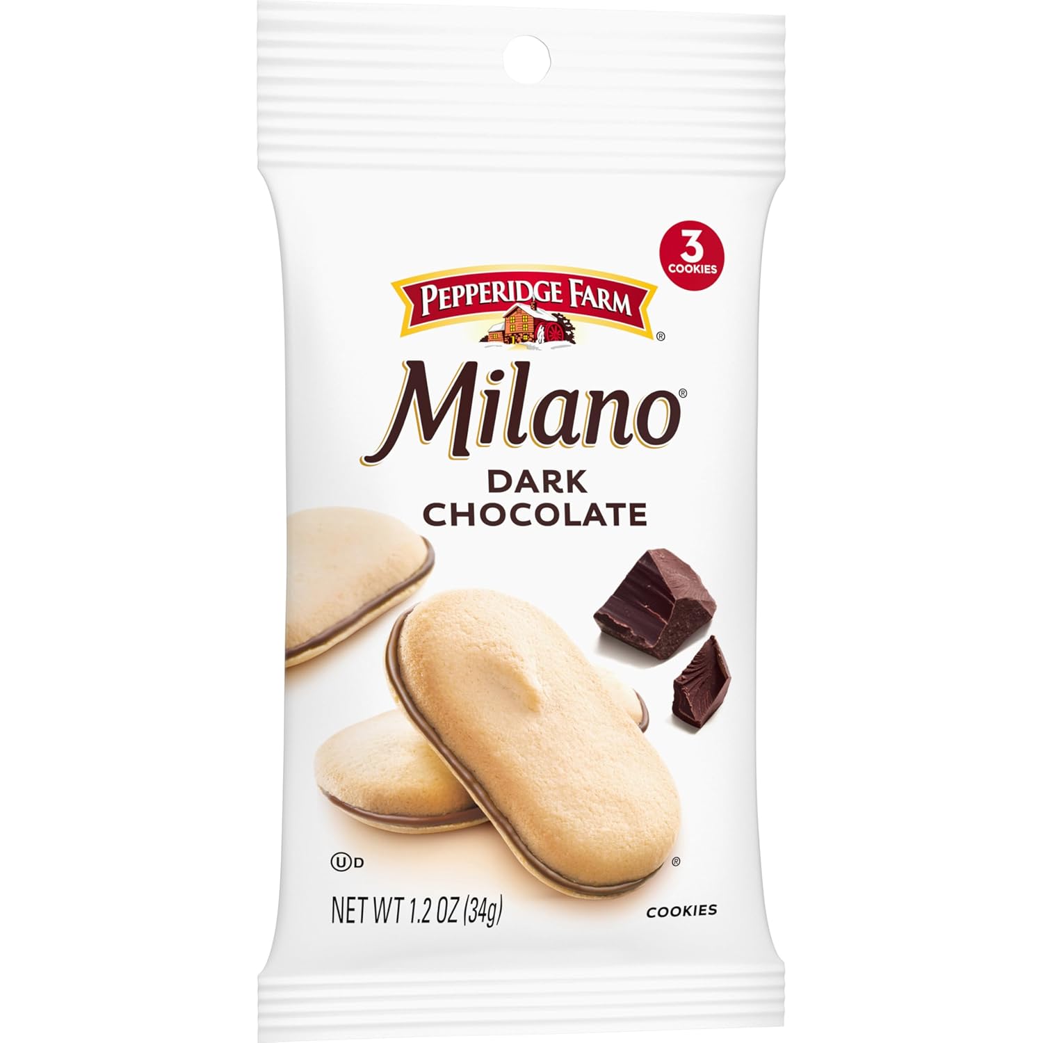 Pepperidge Farm Milano Cookies, Dark Chocolate, 20 Packs Tub, 2 Cookies Per Pack