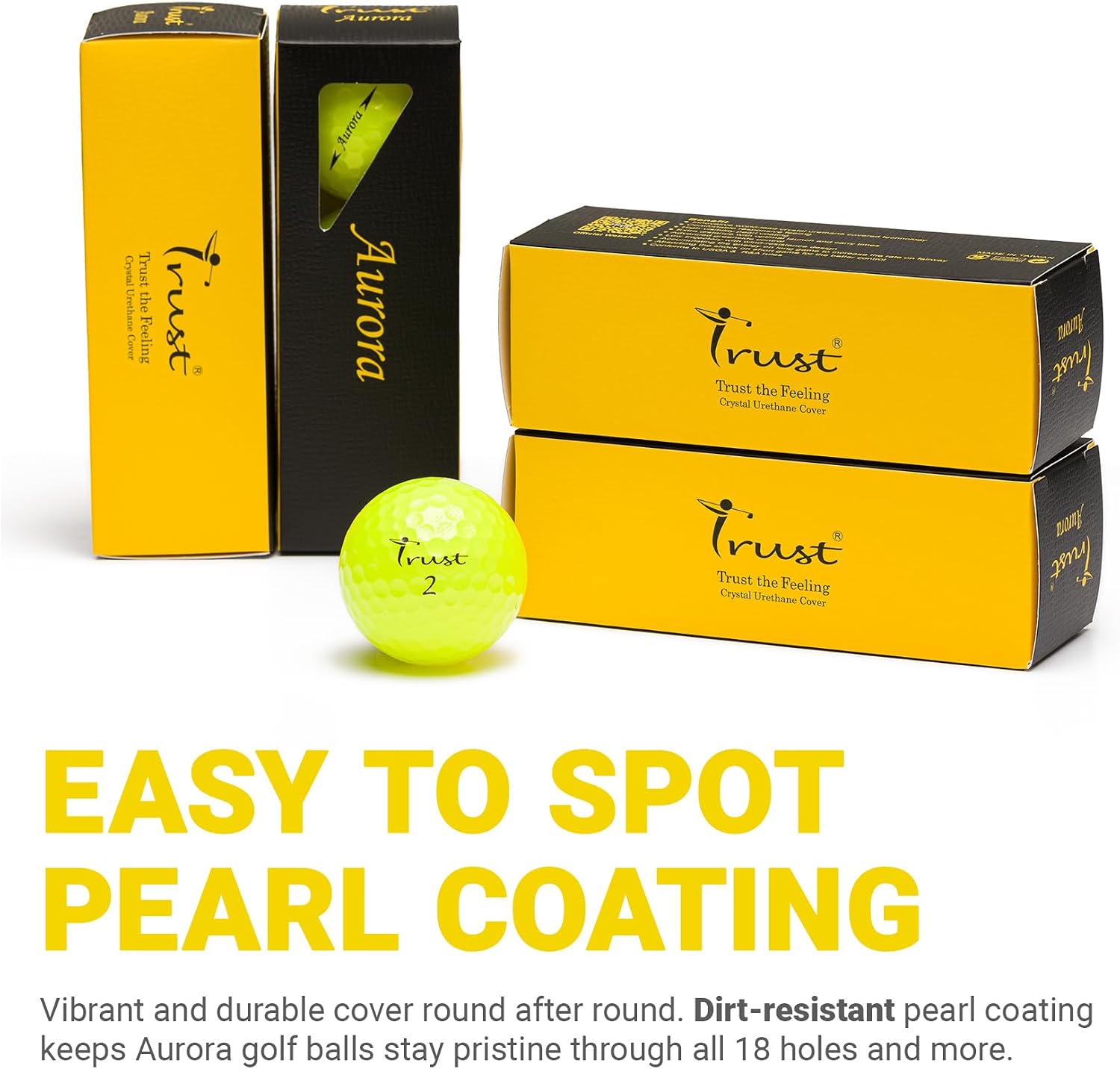 Trust Golf Balls - Aurora & Rosa Crystal Urethane Series | Eye-Catching & Easy to Spot | Maximum Distance, Soft Feel, Straight Flight