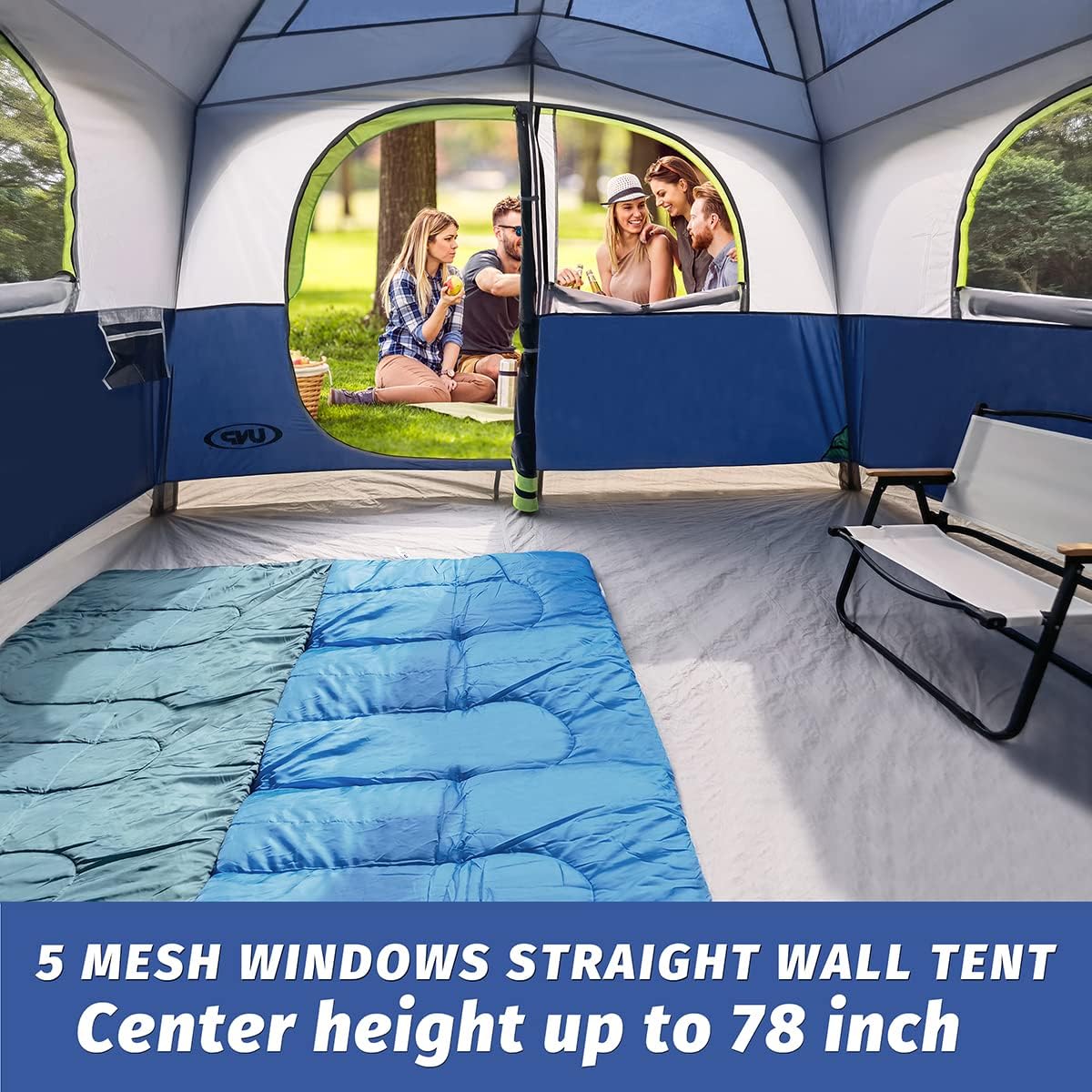 UNP 6 Person Tents for Camping Waterproof Family Cabin Tent with Rainfly