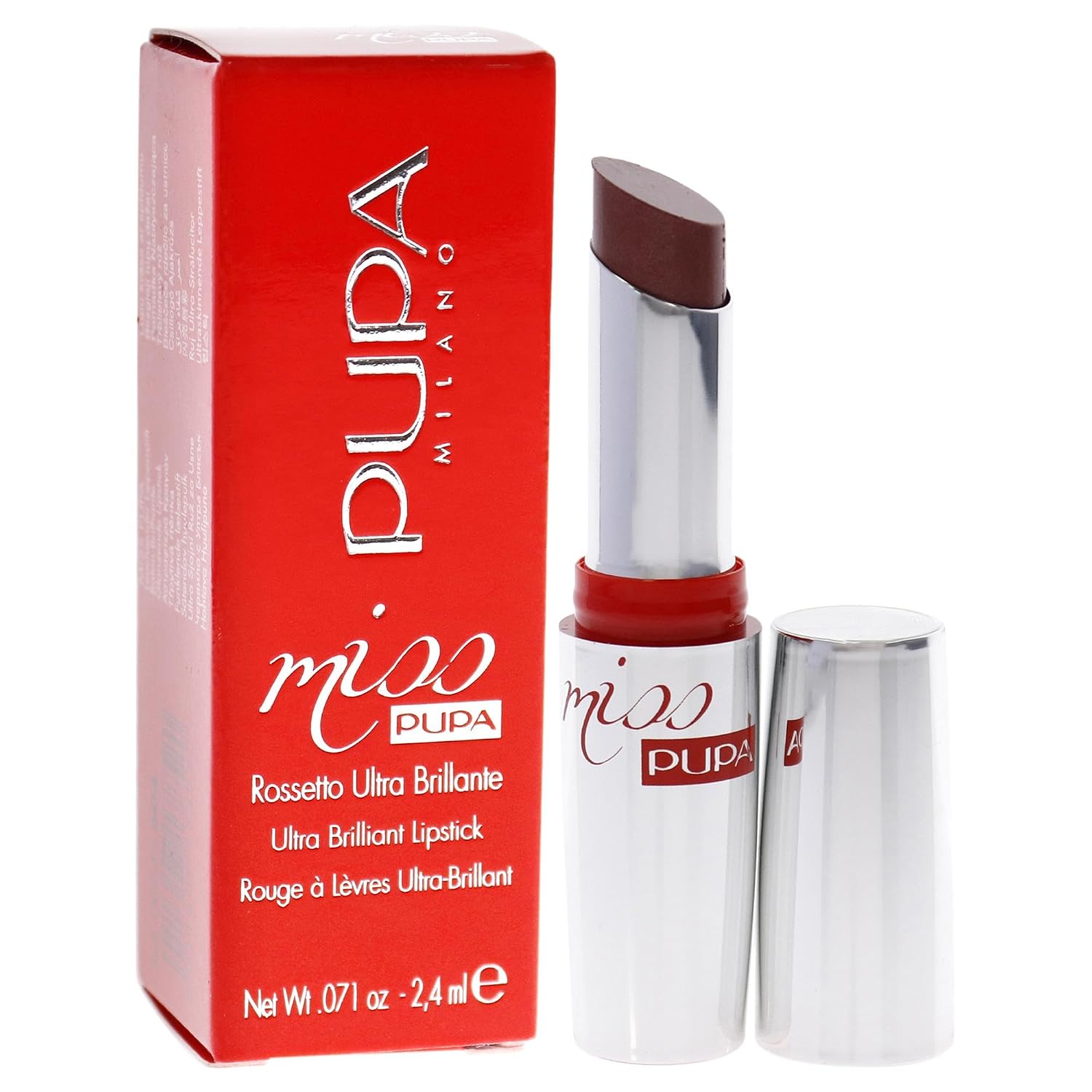 Pupa Milano Miss Pupa Ultra Brilliant Lipstick - 102 Candy Nude for Women - 0.071 oz Lipstick