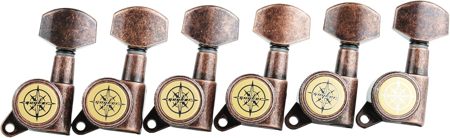 Guyker Guitar Locking Tuners (6 for Right) - 1:18 Lock String Tuning Key Pegs Machine Head with Hexagonal Handle Replacement for ST TL SG LP Style