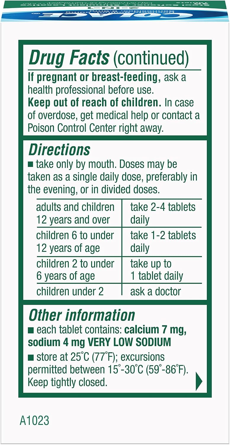 Colace 2-in-1 Stool Softener Plus Stimulant Laxative Tablets, 60 Count