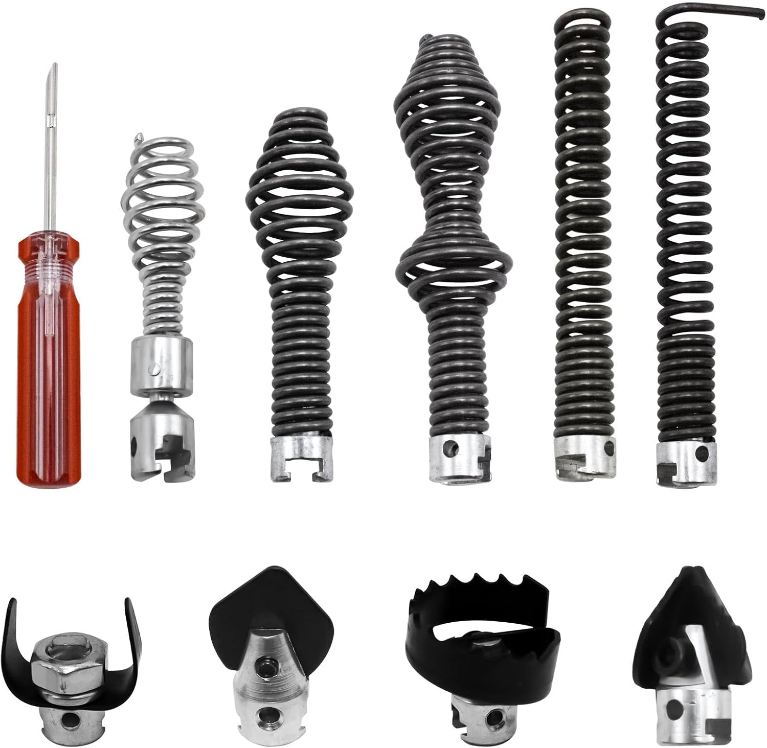 10-Piece Drain Snake Drill Attachment Kit，Drain Auger Cutter Kit, Compatible with K-400, C-4, C-6, C-7, C-8