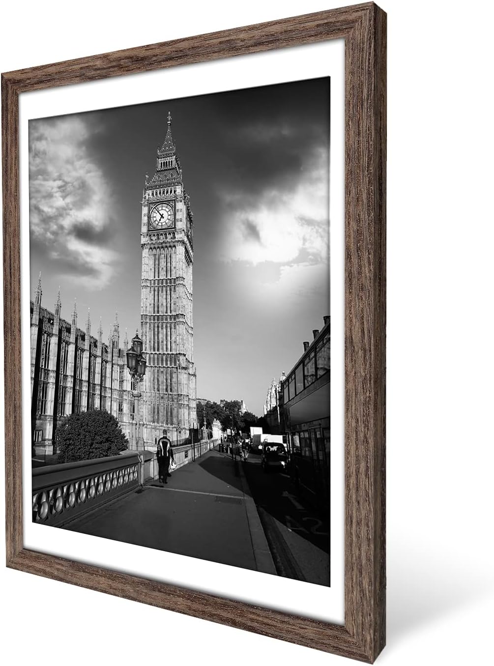 12x12 Picture Frame Matted to Fit Photos 8x8 or 12 x 12 Pictures Without Mat, 12 by 12 Square Solid Wood Black Picture Frames for Wall Mounting