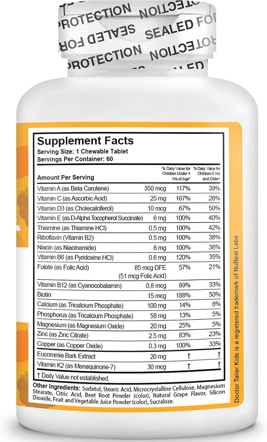 NuBest Doctor Taller - Bone Strength Supports, Enhance Immune System - Keto with Calcium, Vitamin D3, Vitamin K2