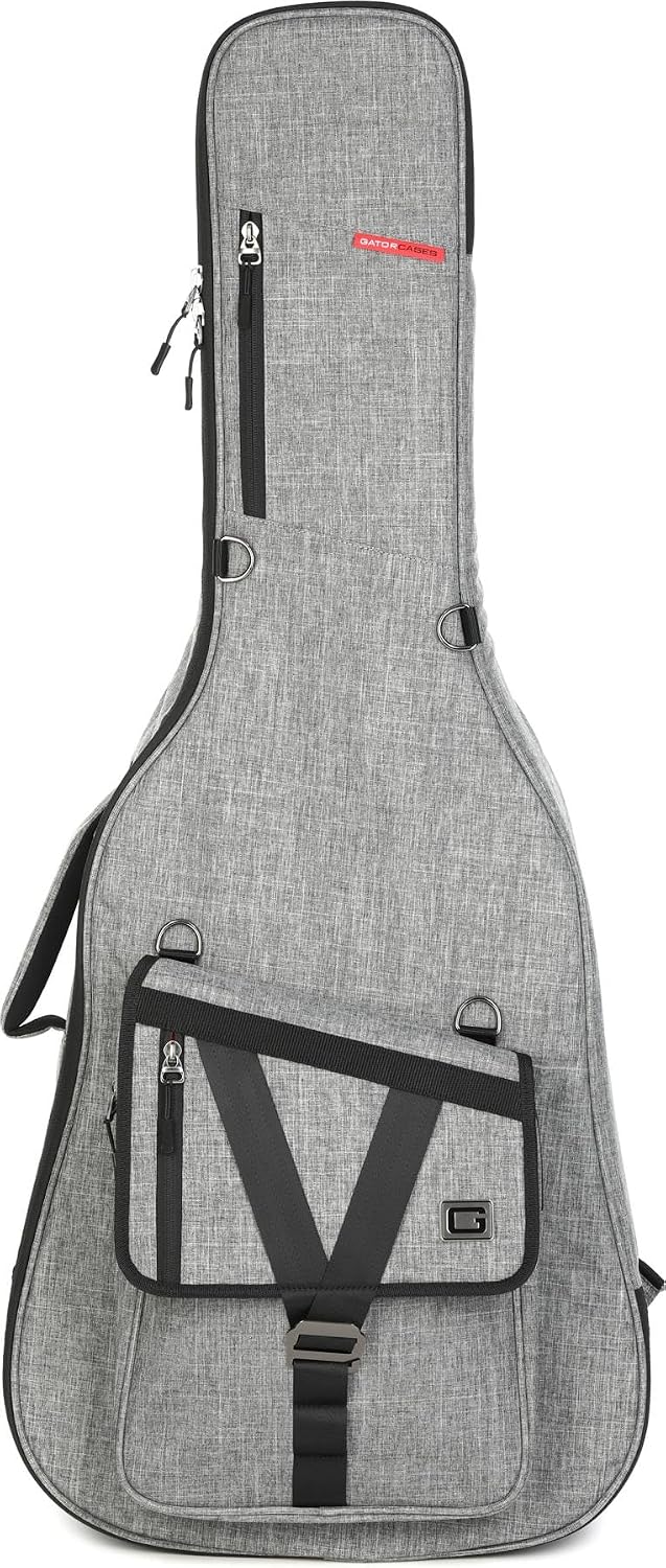 Gator Cases Transit Series Lightweight Bass Guitar Gig Bag with Back Pack Straps and Rubberized Base, Tan Exterior (GT-BASS-TAN)
