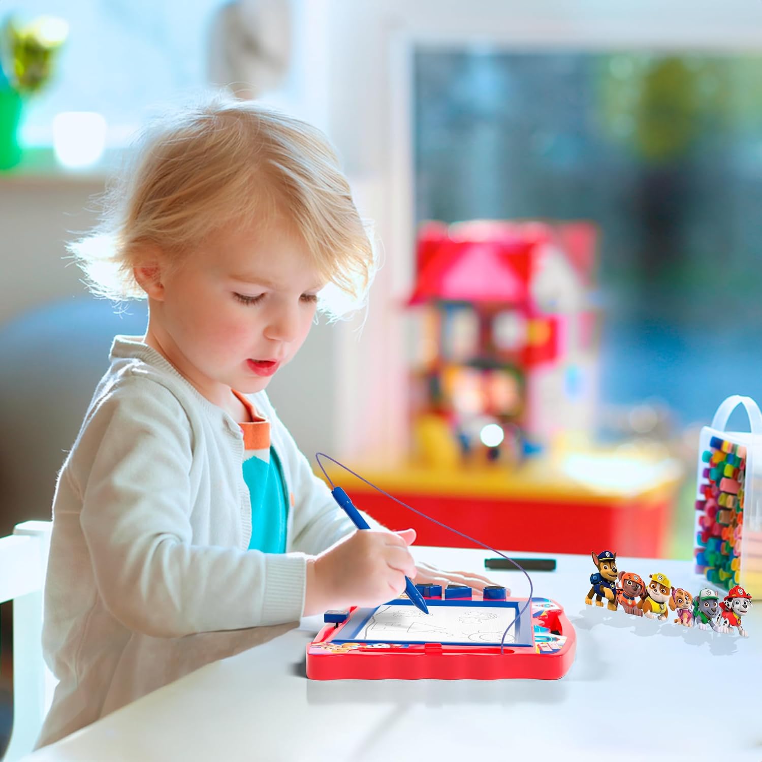 Lollipop PAW Patrol Magnetic Drawing Board with Stylus and 3 Stamps, for Girls or Boys (Pink)…