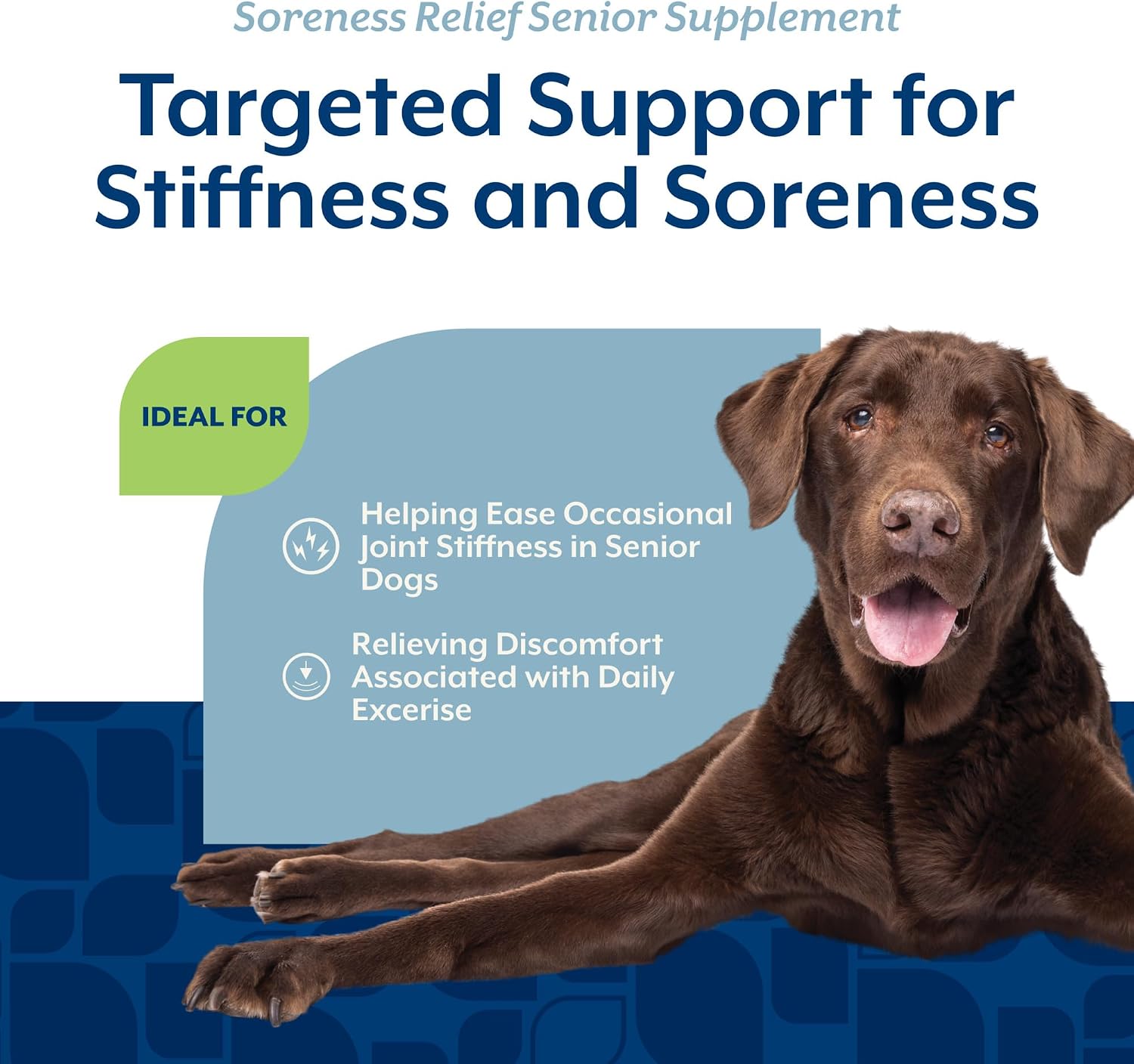 NaturVet Soreness Relief Senior Supplements for Dogs, Hickory Smoked Bacon Flavor, 60 Chewable Tablets