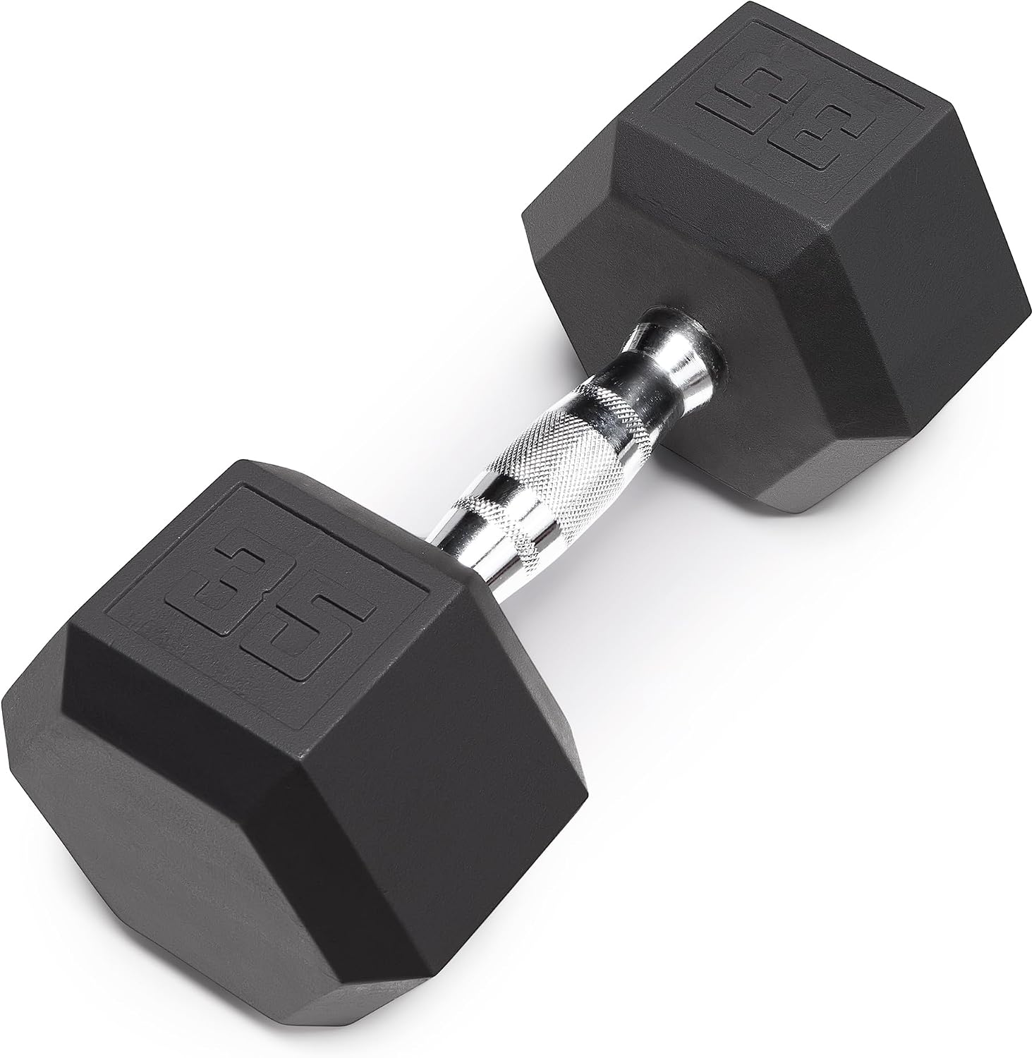 Marcy Classic Rubber Hex Dumbbell with Knurled Grip for Strength Training and Bodybuilding, 5lb - 50lb Single Dumbbell for Exercise & Fitness, Sold Individually