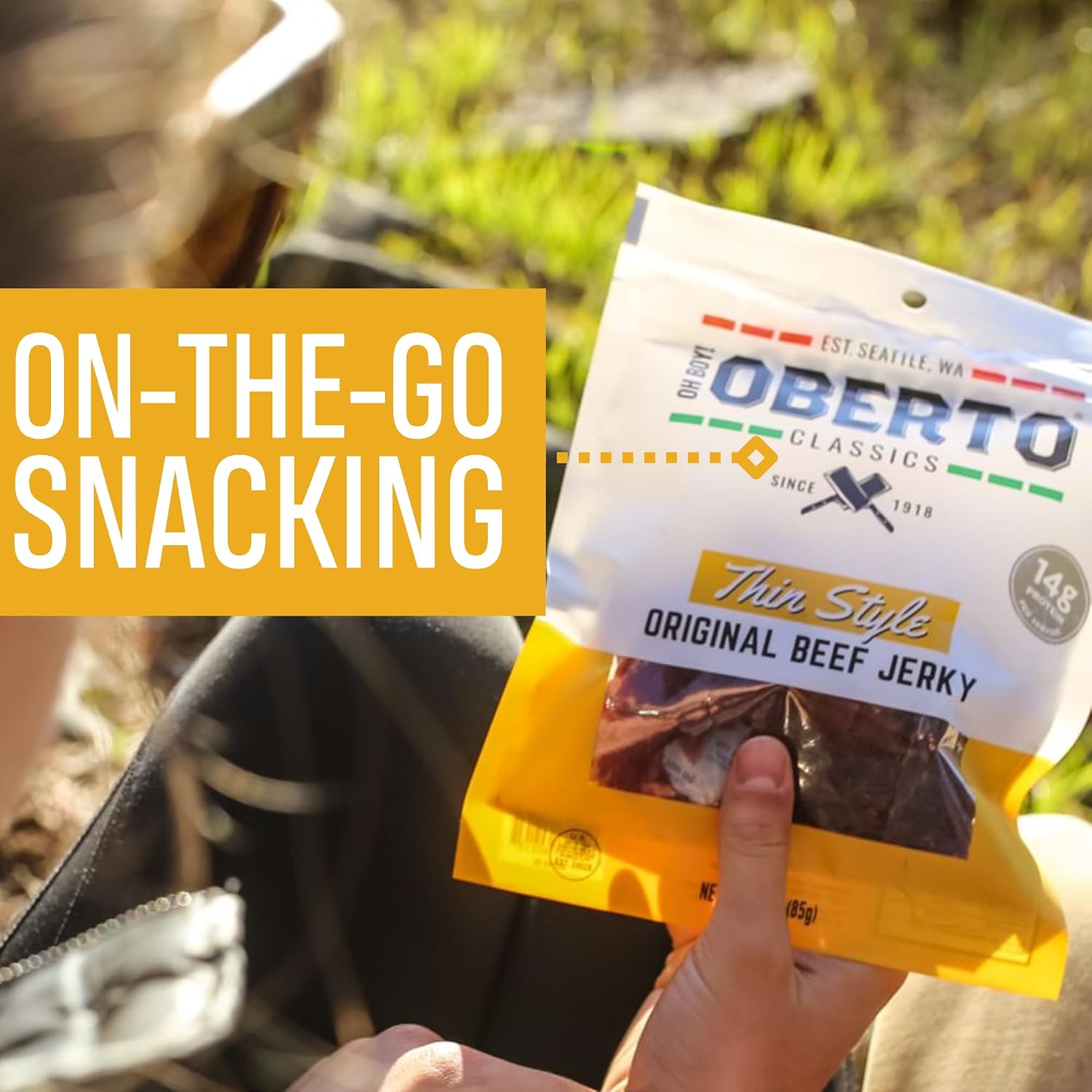 Oh Boy! Oberto Classics Thin Style Peppered Beef Jerky, 1.2 Ounce (Pack of 8)