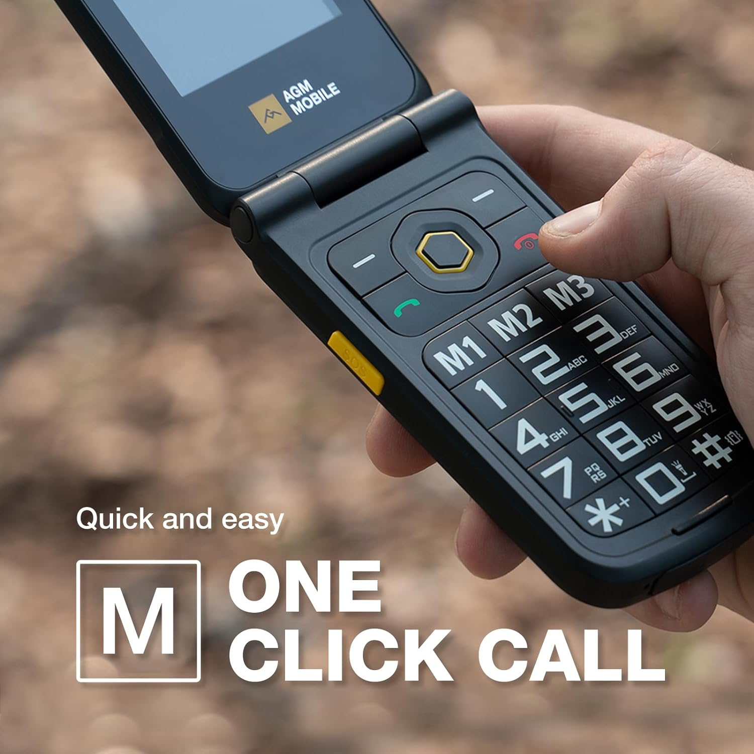 AGM M8 Rugged Basic Flip Phone, 4G Feature Cell Phone, Simple Mobile Phones, Waterproof | Drop-Proof, SOS Side Key, Speed Dial, 104dB Powerful Speaker