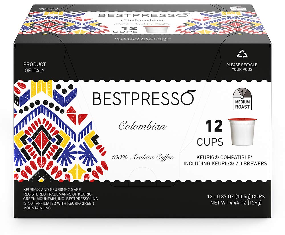 Bestpresso Coffee, Donut Shop Medium Roast Single Serve K-Cup Pods, 96 Count (Compatible With 2.0 Keurig Brewers) 8 Packs Of 12 Cups