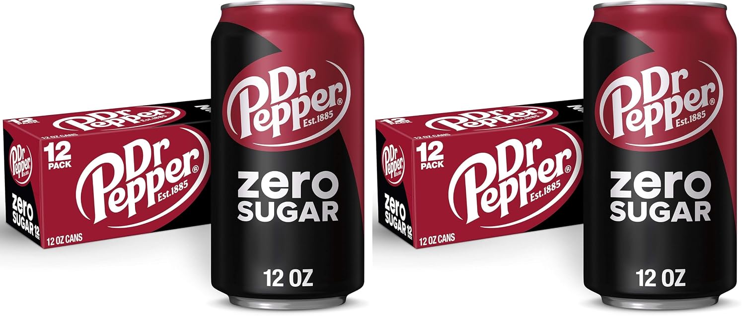 Diet Dr Pepper Soda, 12 fl oz cans, pack of 12