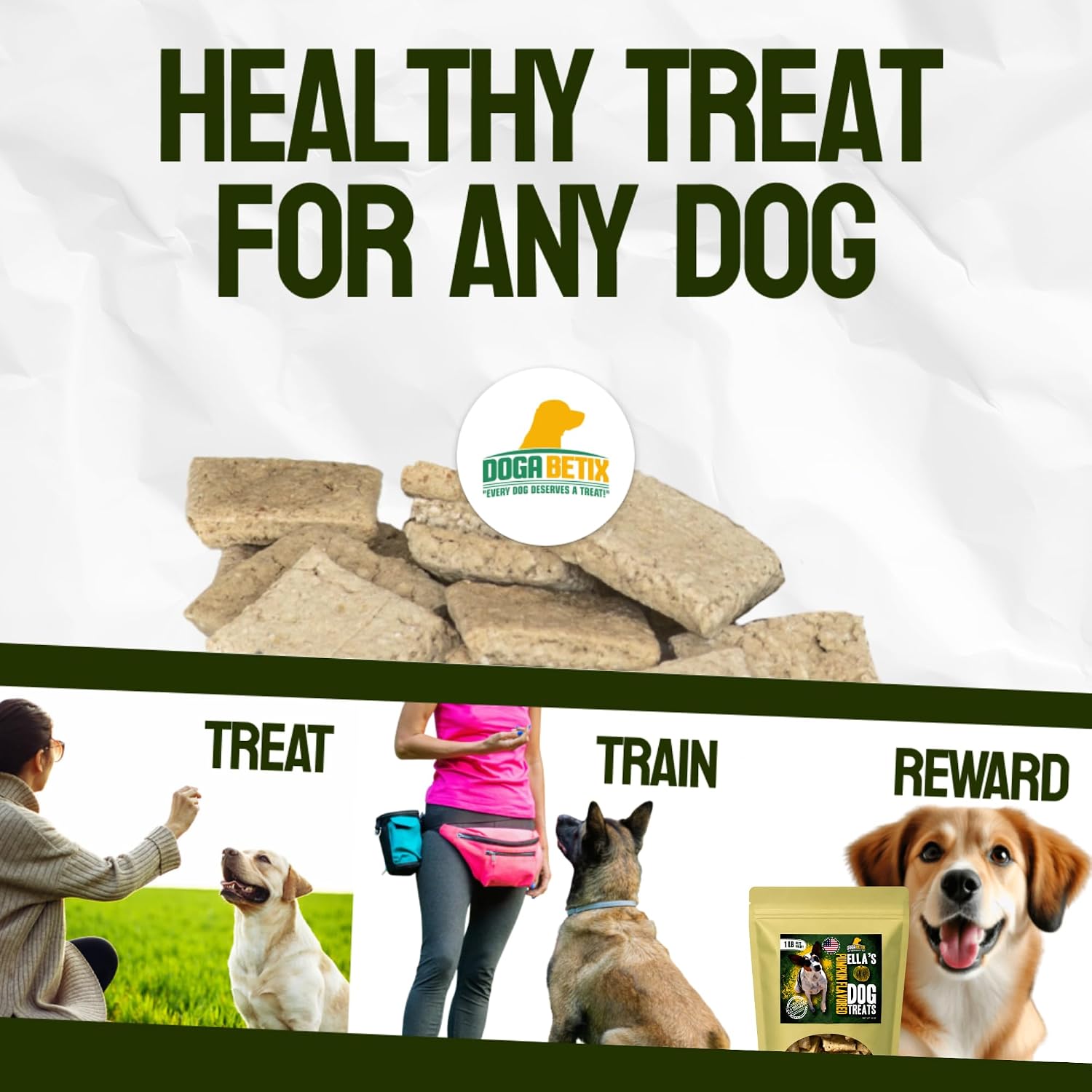 Ella's Diabetic Dog Treats Chicken (8oz) - Low Glycemic Ingredients - Vet Approved - Made in USA by Owners of Diabetic Dogs - Developed to Help Keep Glucose Levels Stable