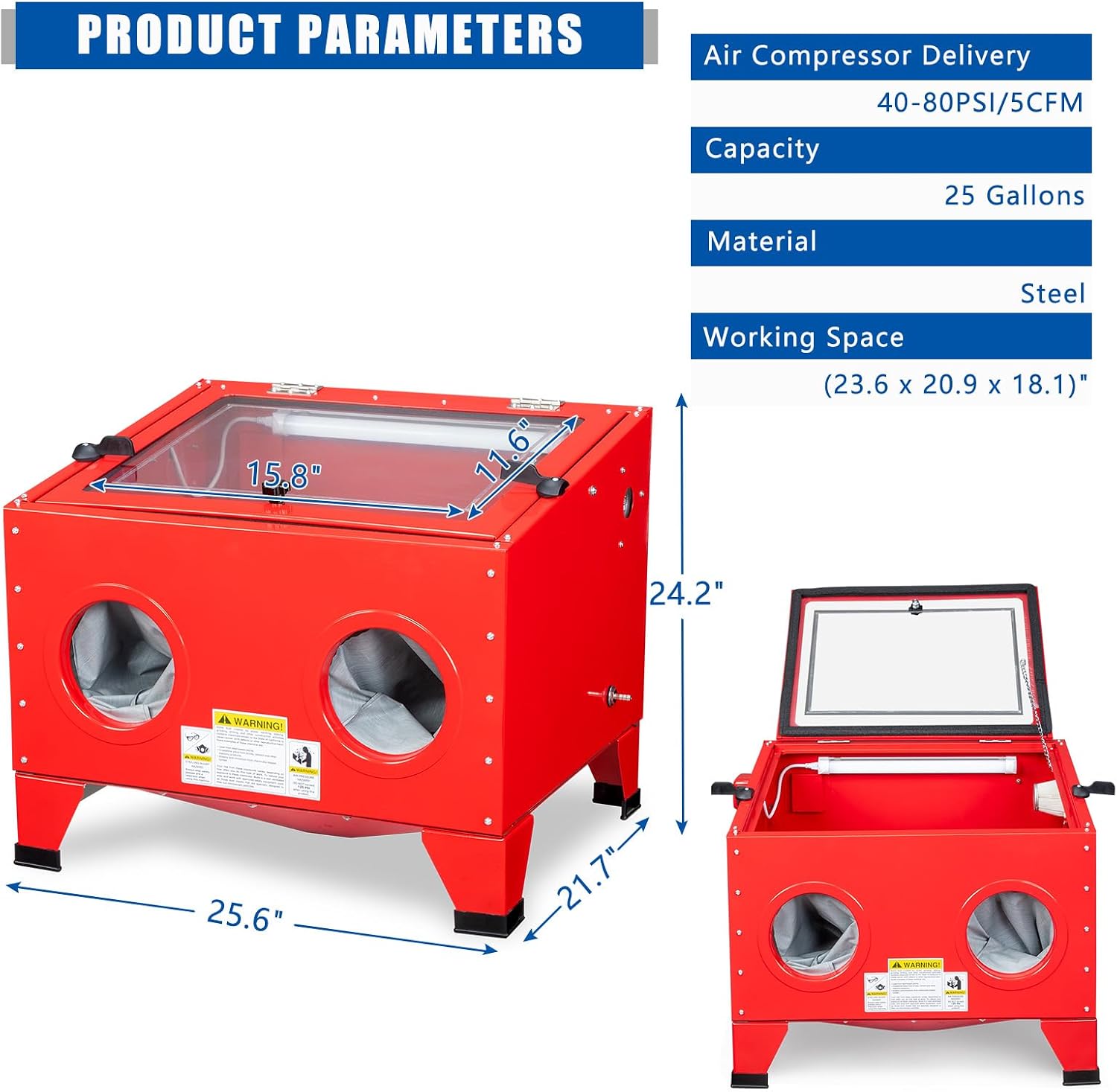 25 Gallon Sandblasting Cabinet
