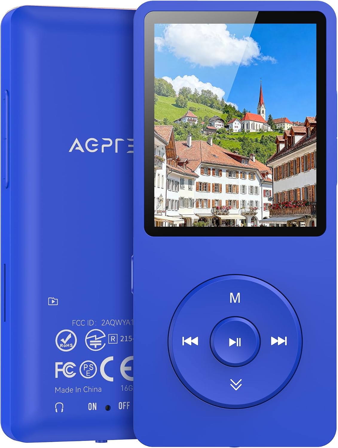 AGPTEK A02S 16GB MP3 Player, 65 Hours Playback Music Player, Dark Blue | Lossless Sound, Supports up to 128GB