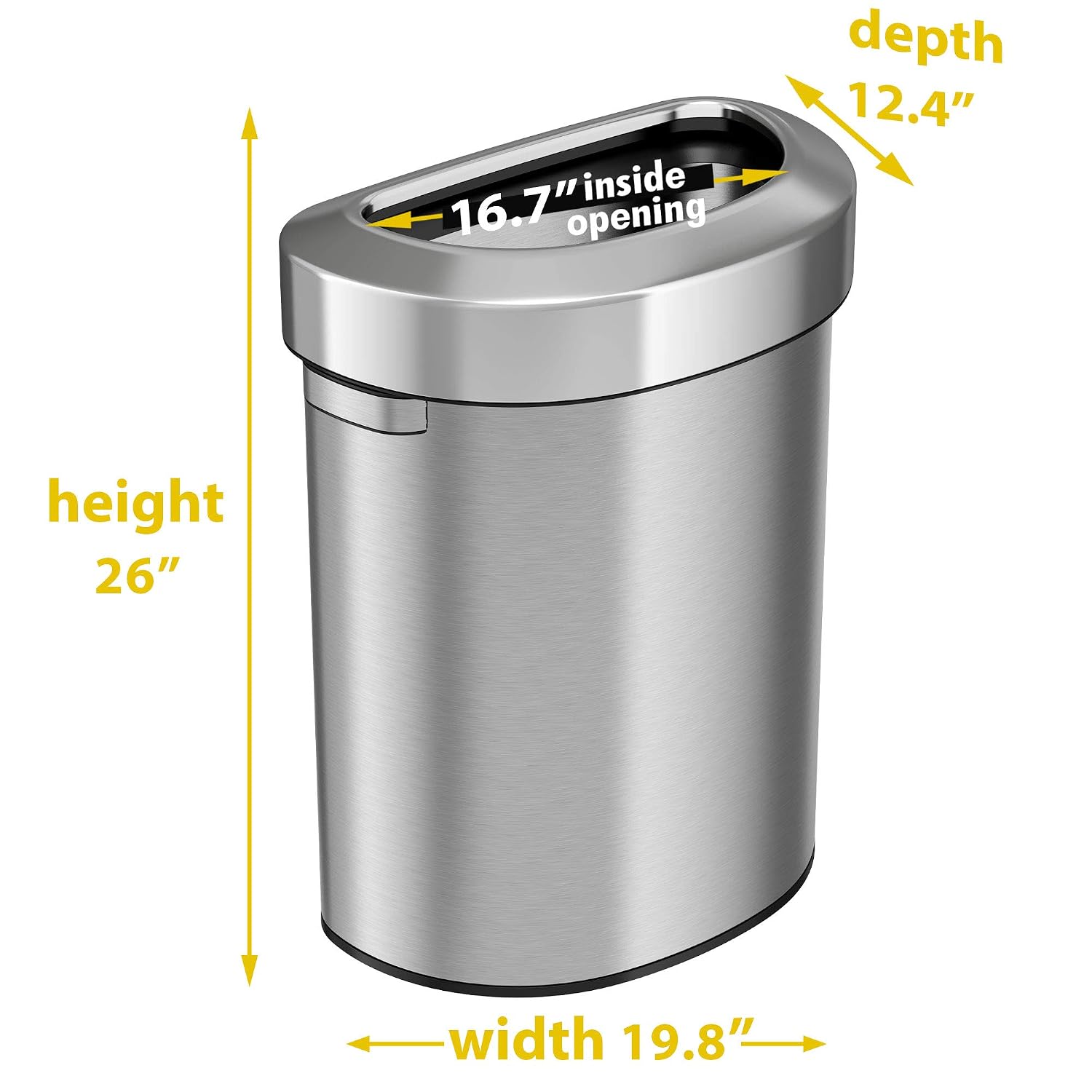 iTouchless Airstep 13 Gallon Step Pedal Kitchen Trash Can with Odor Filter, 50 Liter Commercial Grade Stainless Steel Recycle Bin for Home and Office, Silent Lid Open and Close