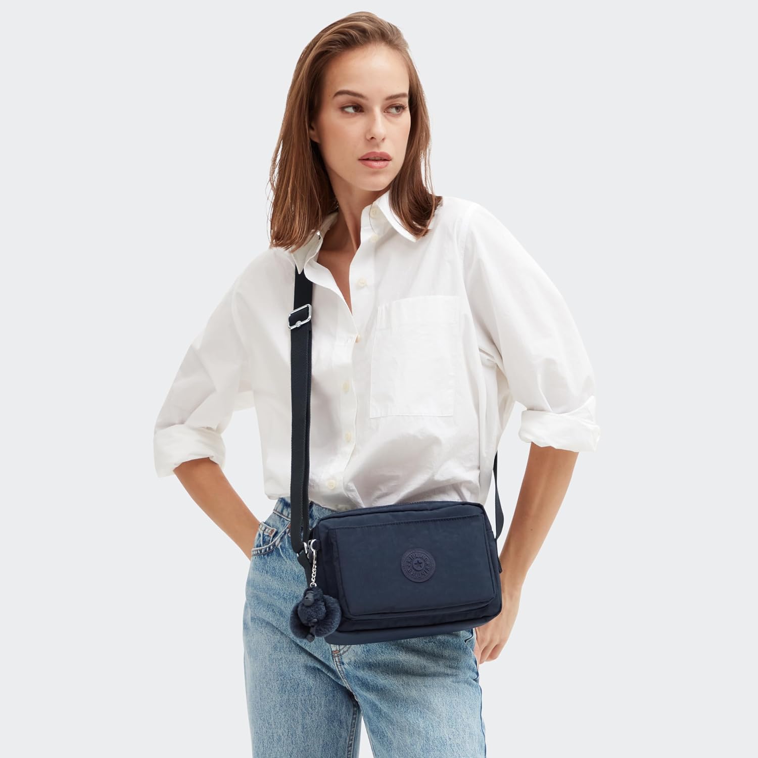 Kipling Women’s Abanu Medium Crossbody Bag, Lightweight, Adjustable Nylon Waist Pack with Multi-Compartment Zip Pockets