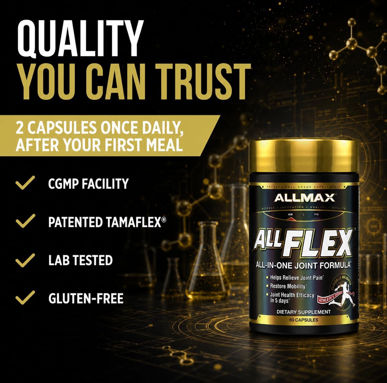 ALLMAX Advanced AllFlex Joint Support Capsules, 60 Count, 30 Servings