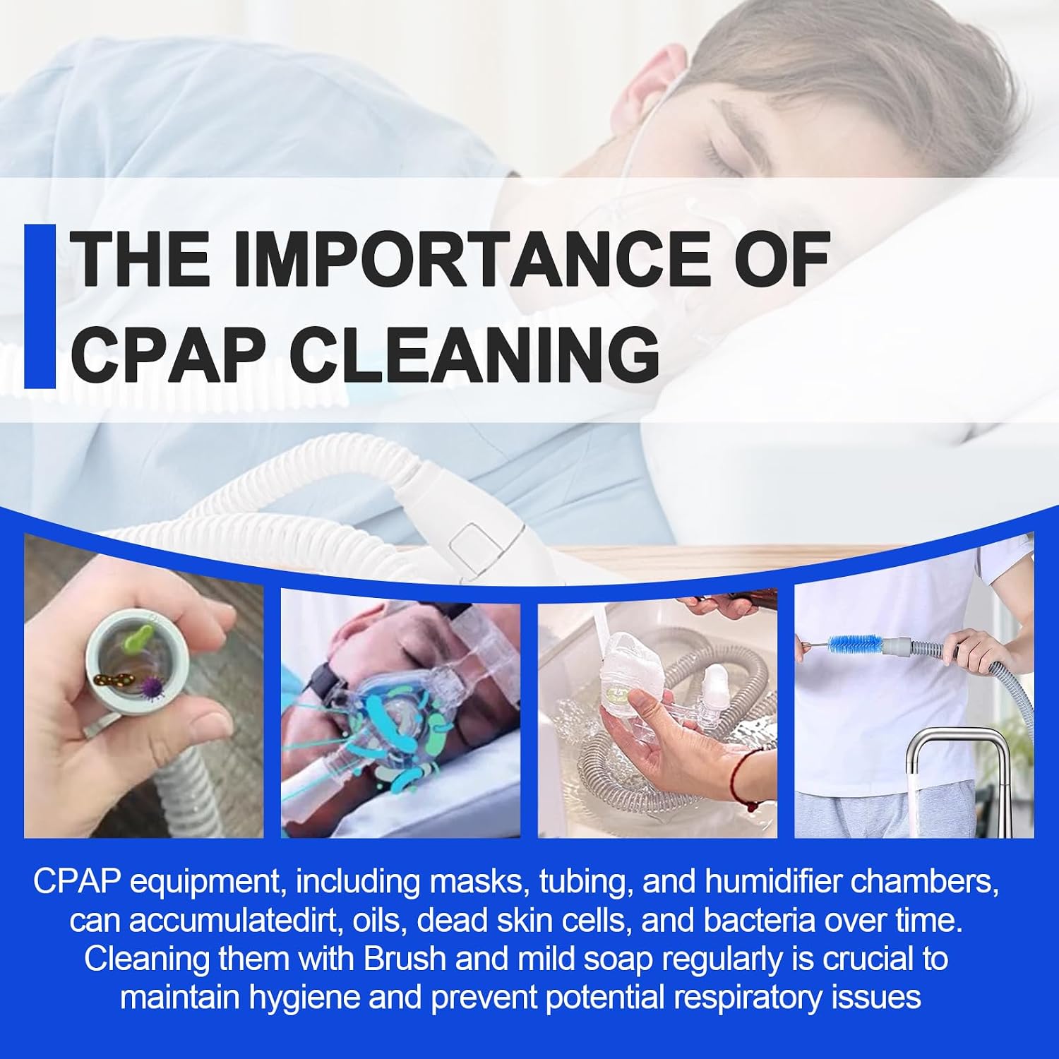 CPAP Cleaning Kit, CPAP Cleaner & CPAP Hose Cleaner Brush for CPAP Machine | CPAP Tube and Mask Cleaning Brush