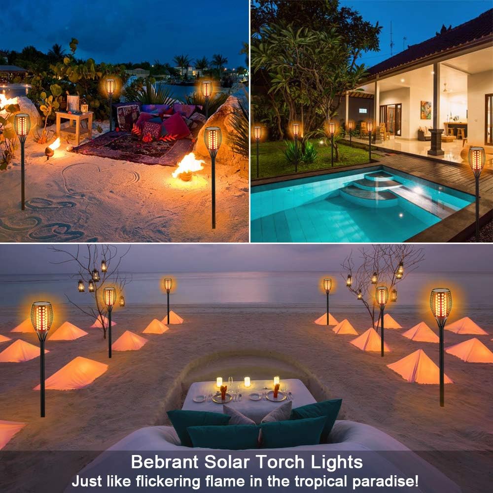 Aityvert Flickering Flame Solar Torch Lights Outdoor, 43" Tall, 2 Pack | Realistic 96-LED Flame Effect,Higher & Larger,IP65 Waterproof, Landscape Decoration Auto On/Off for Patio, Garden,Pathway