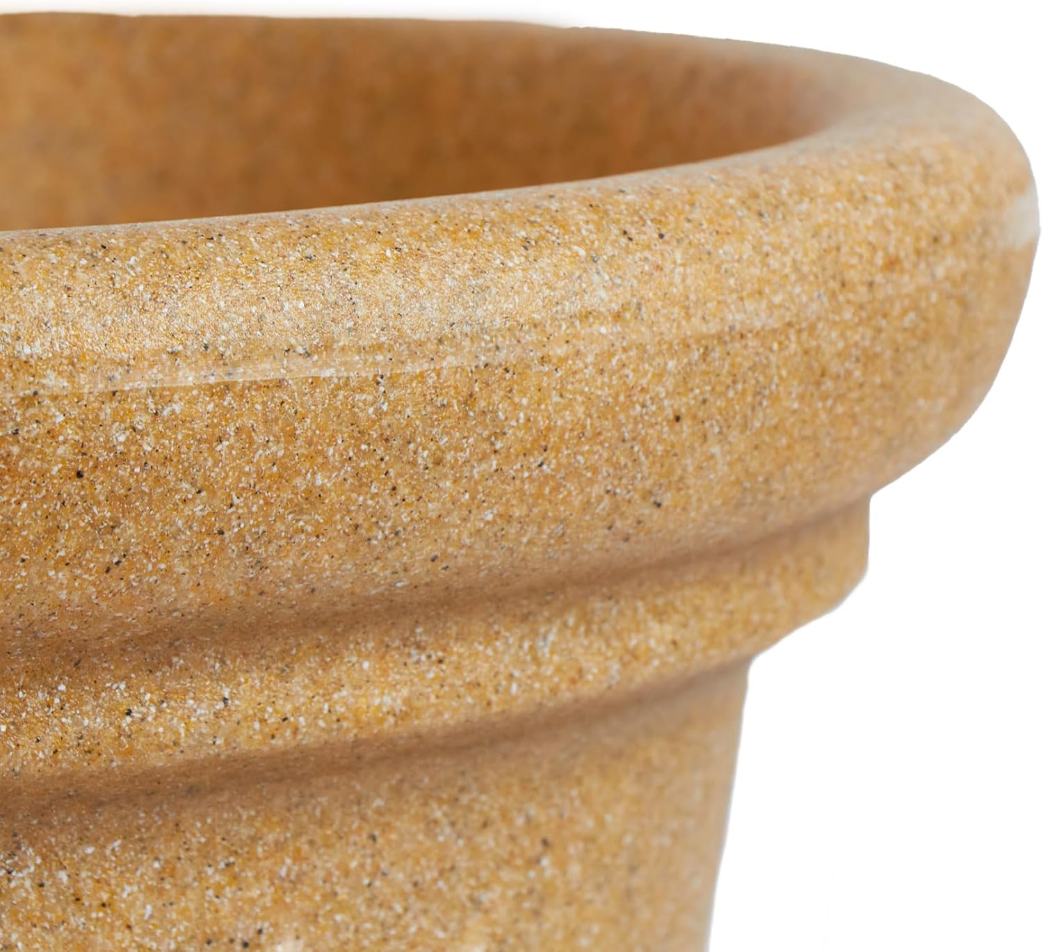 The HC Companies Terrazzo Large Round Plastic Plant Pot w/Rolled Rim - Lightweight & UV Resistant Gardening Pot for Herbs & More - Outdoor & Indoor Plant Pots w/Drainage (17” Black)