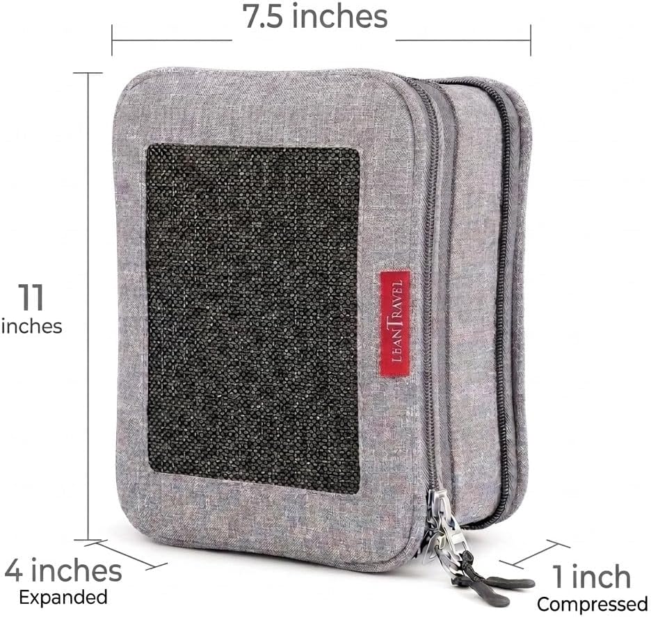 LeanTravel Premium Compression Packing Cubes for Travel - Suitcase Organizer Bags with Double Zipper & Breathable Mesh Panel - Space Saving Carry On Luggage Essentials (6-Pack, Grey)