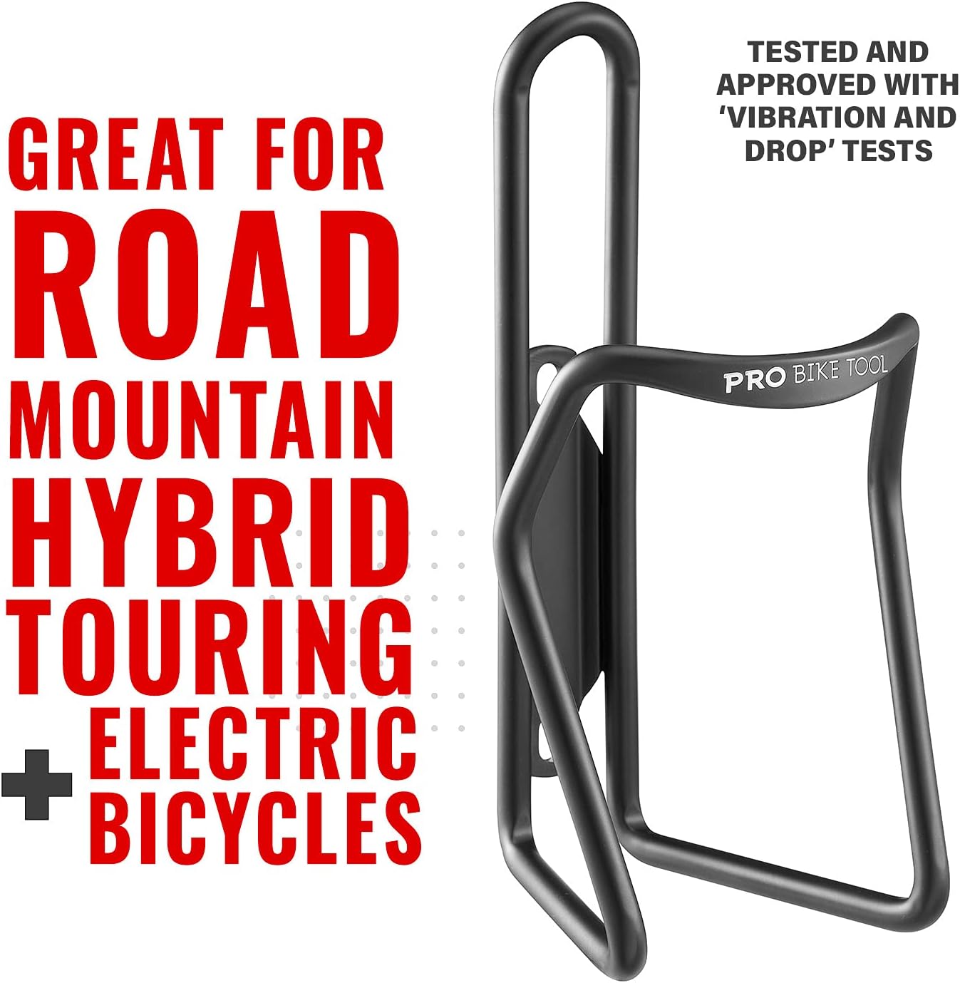 PRO BIKE TOOL Water Bottle Holder for Bikes – Bicycle Bottle Cage & Bike Cup Holder with Secure Grip, Lightweight Cycling Water Bottle Holder for Road Bike & Mountain Bike