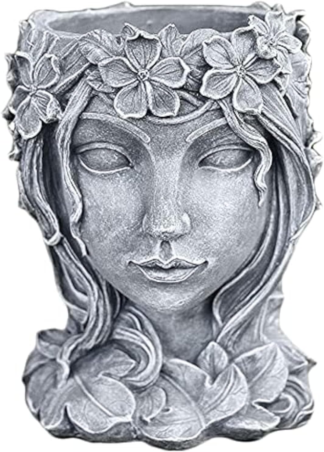Head Planter Face Flower Pot Goddess Statue Planter Girl Portrait Container