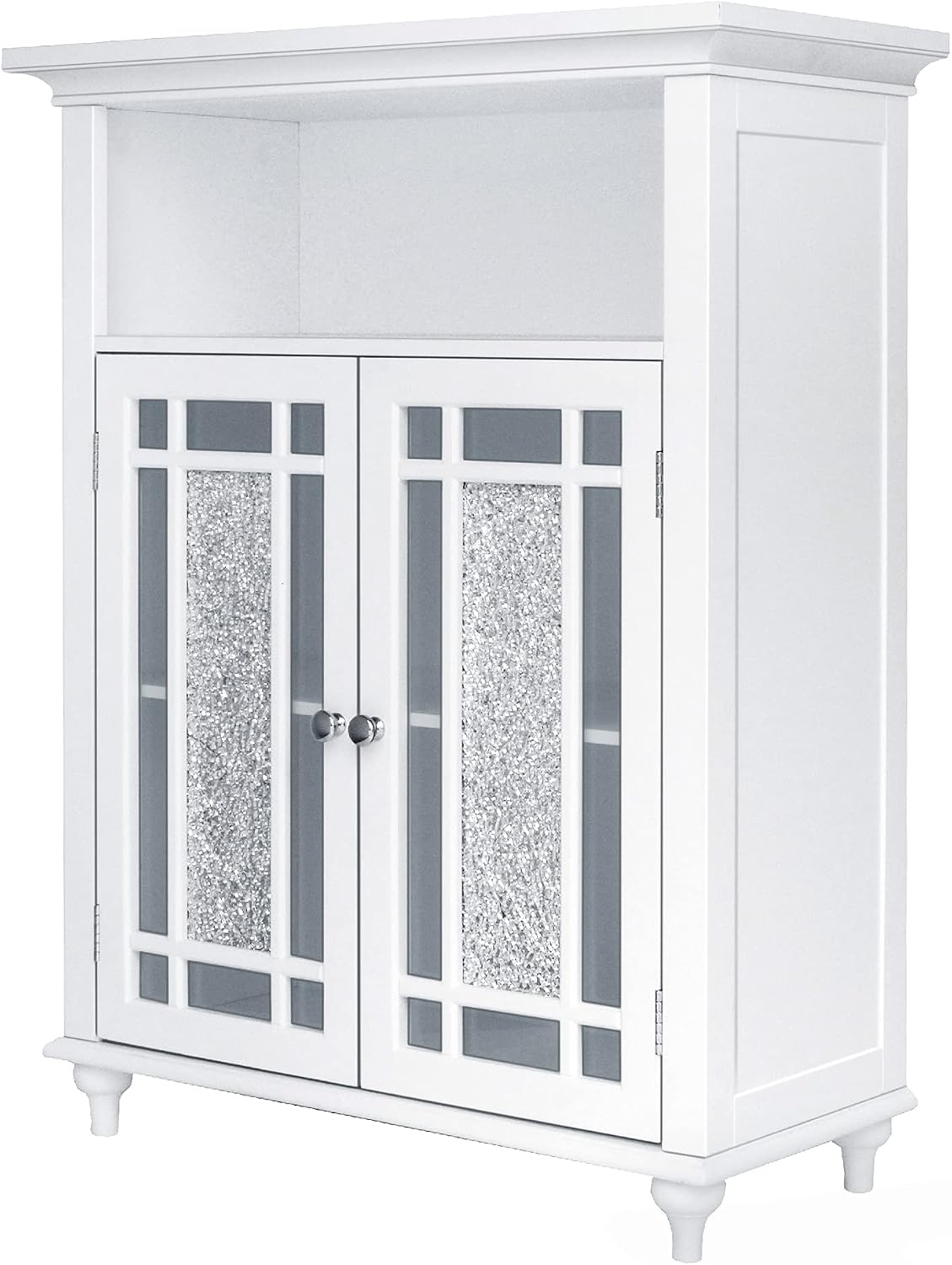 Teamson Home Windsor 26.5 in. x 34.02 in. 2-Door Freestanding Wooden Floor Cabinet with Adjustable Shelves for Storage Solutions in Bathrooms