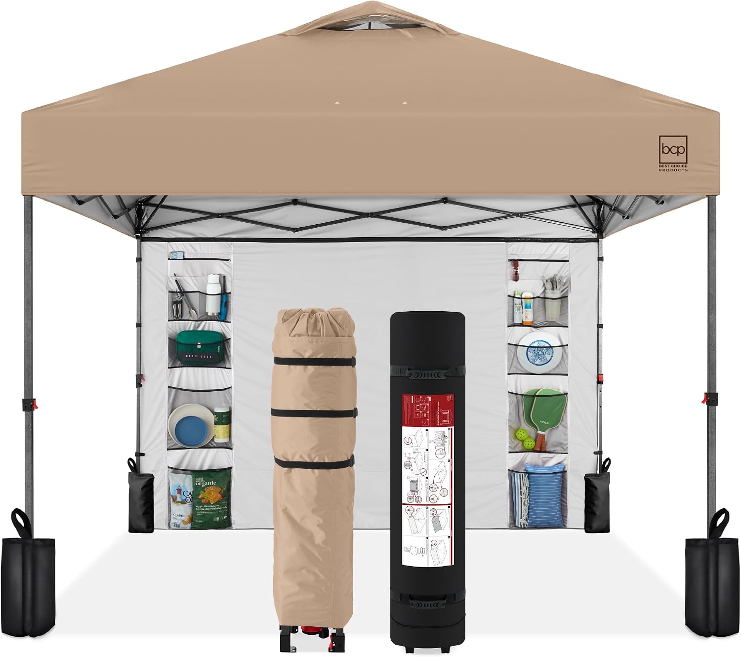 Best Choice Products 10x10ft Pop Up Canopy Tent, Outdoor Shade, 1 Person 1 Minute Set Up, Carry Case, 4 Weight Bags - White