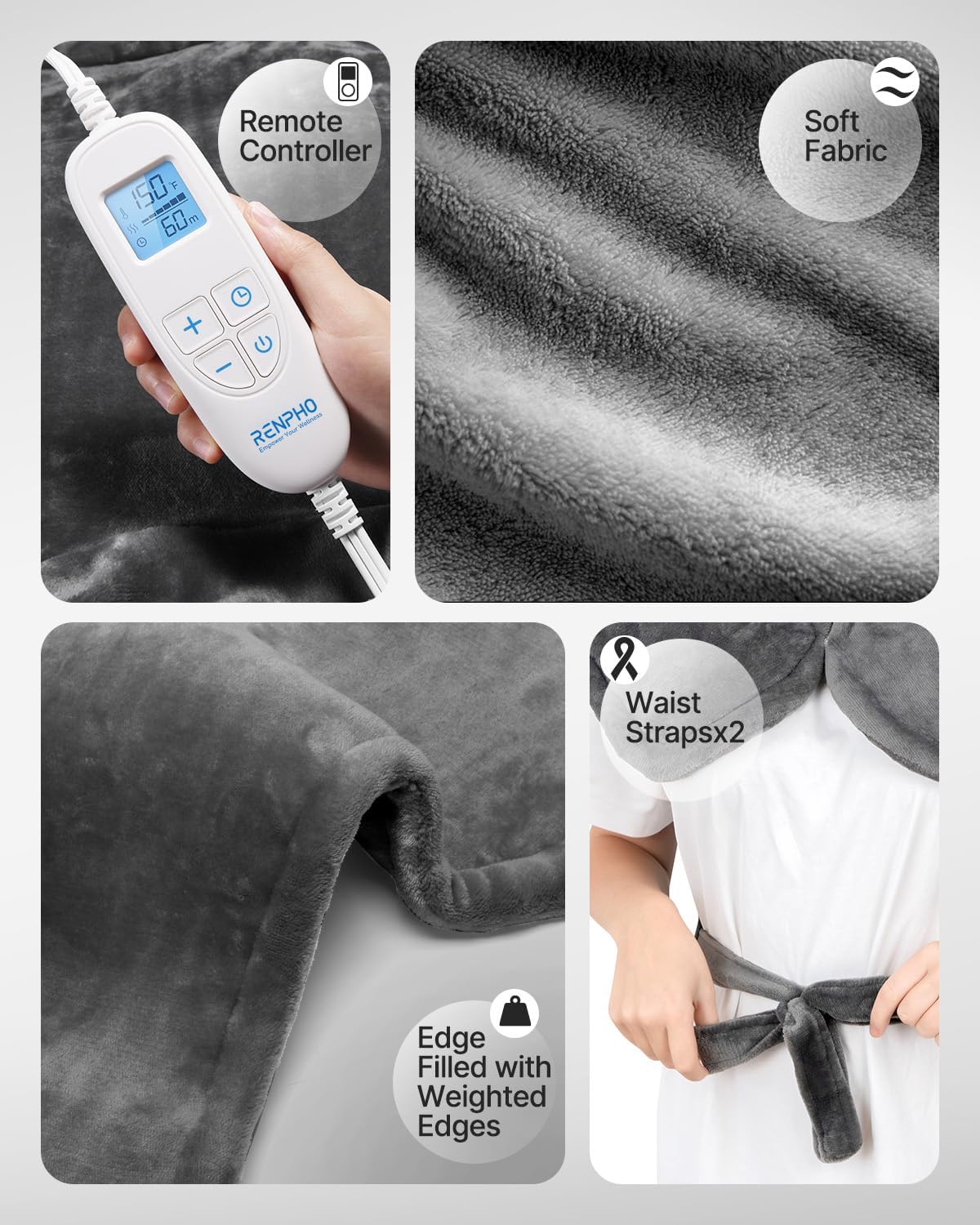RENPHO Heating Pad for Back, Gift for Women & Men, FSA Eligible HSA