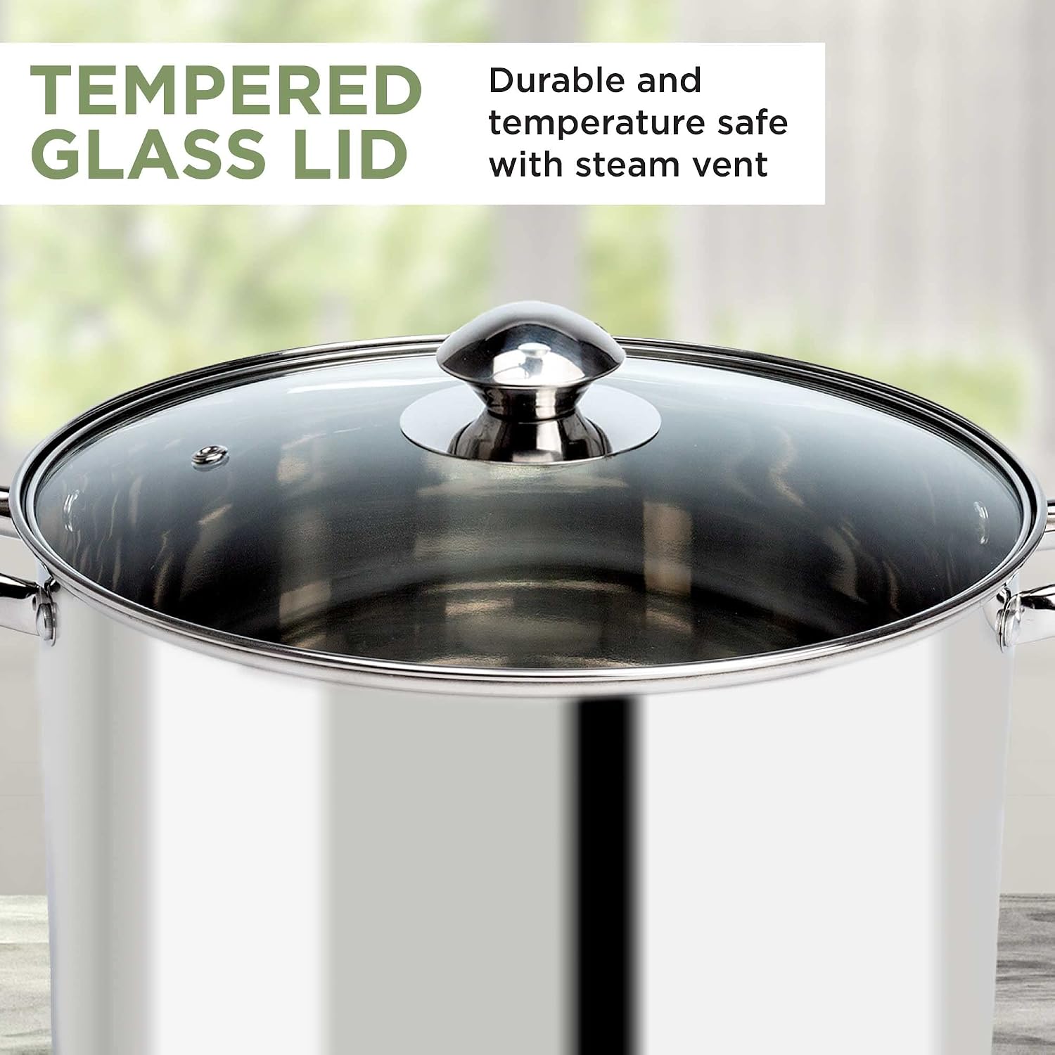 Ecolution Stainless Steel Sauce Pan, Encapsulated Induction Ready Cooking Pot with Glass Lid, Oven Safe, Dishwasher Safe Soup Pot, 2-Quart