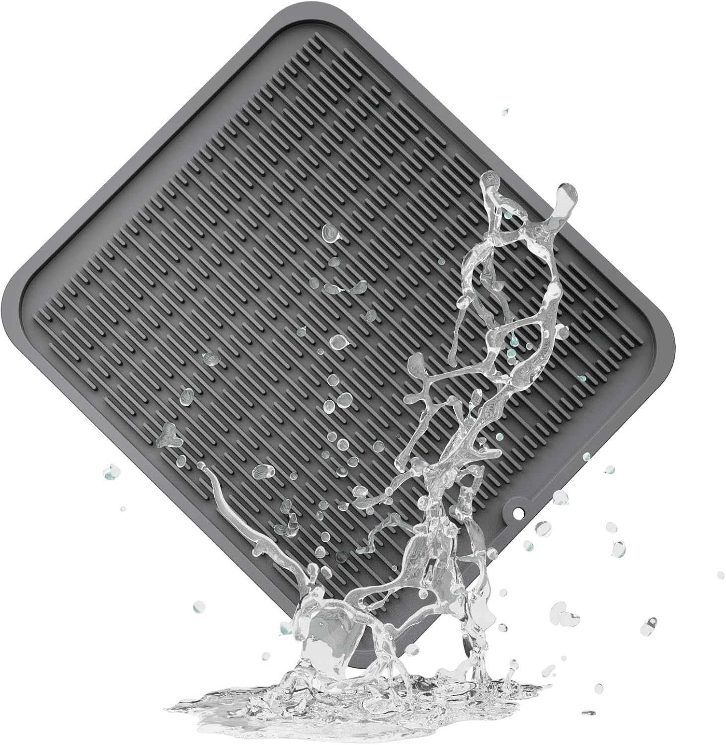 ZLR Silicone Dish Drying Mat for Kitchen Counter, Eco-Friendly Fast Dry Dish Mat, Easy Clean Multi Usage Drying Matt, Heat Resistant Trivet