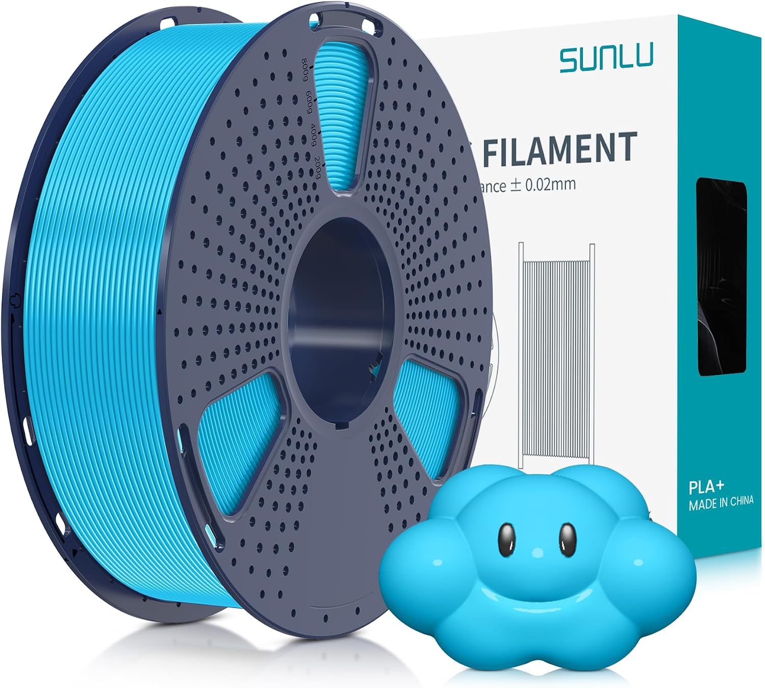 SUNLU PLA Plus Filament 1.75mm White 1KG