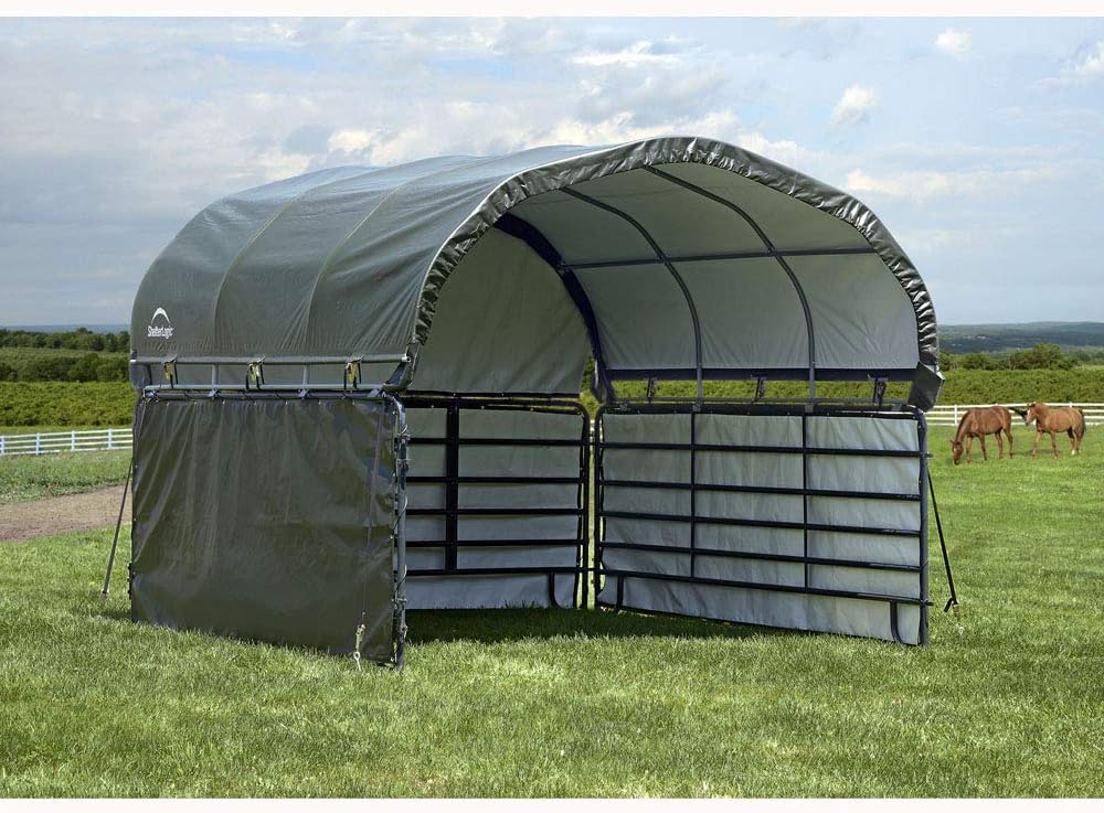 ShelterLogic 12'x12' Equine, Livestock and Agricultural Shelter Enclosure Kit (Corral Panels and Shelter Not Included)
