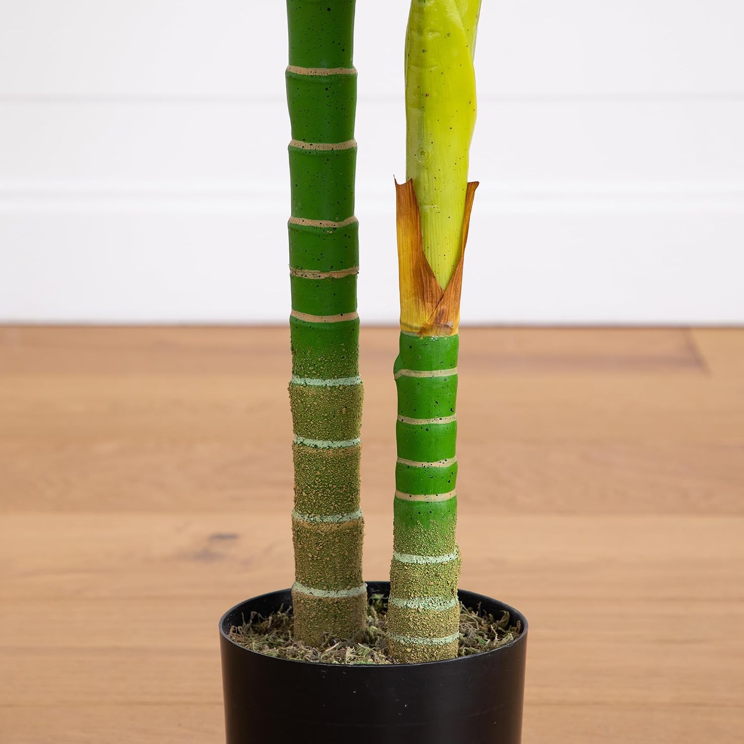 Nearly Natural 4 ft Artificial Golden Cane Palm Tree with Nursery Pot | Double-Stalk, Lush Realistic Foliage, Indoor Faux Palm Plant, Living Room Decor, Perfect Tropical Decoration
