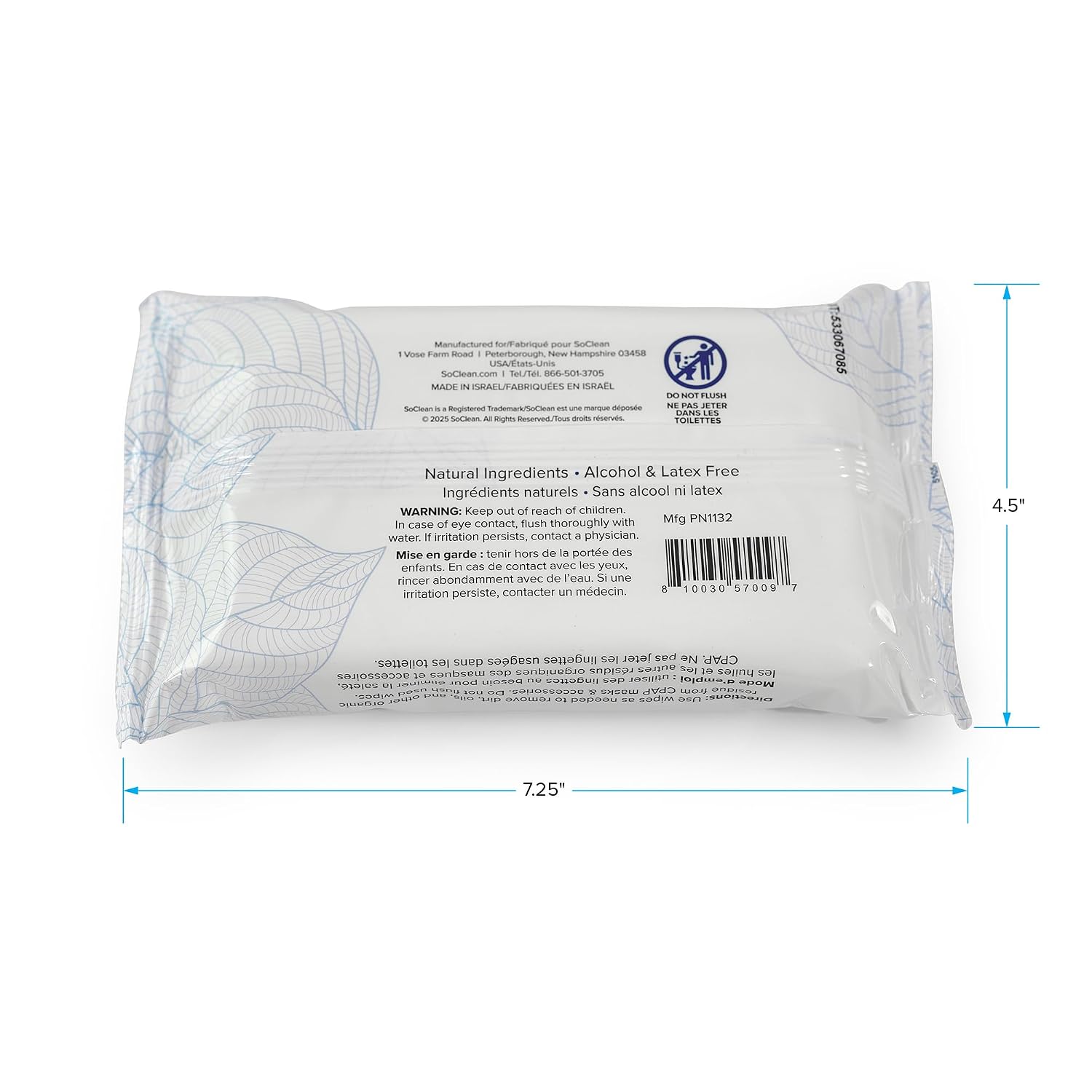 SoClean CPAP Mask Wipes | 64-Wipe Pack | Perfect for Daily Cleaning | For daily cleaning of CPAP masks & hoses. 100% cotton. Free of alcohol