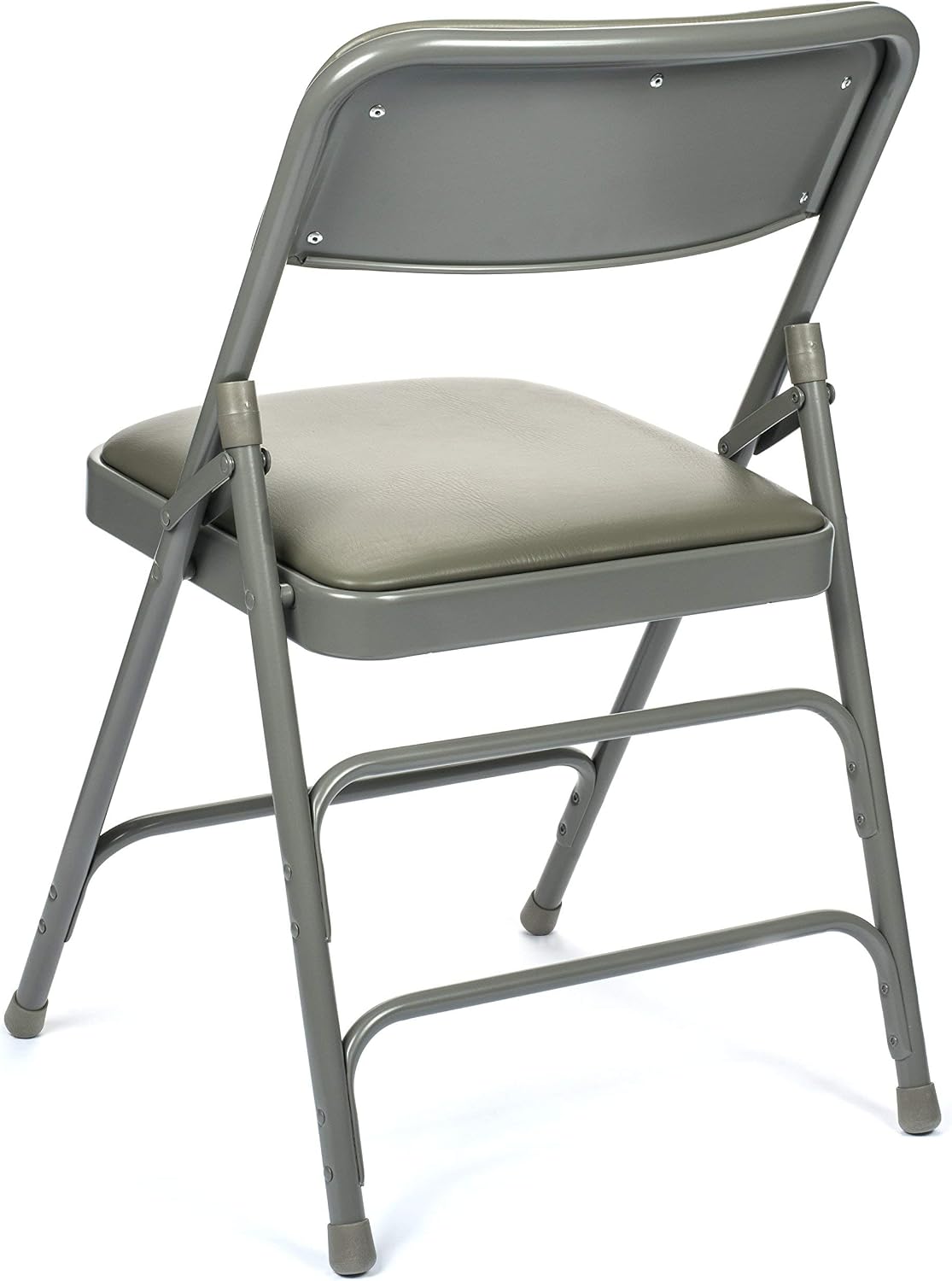 Vinyl Folding Card Table and Chair Set (5pc) - Comfortable Padded Upholstery for Easy Cleaning - Fold Away Design, Quick Storage and Portability, Premium Quality (Grey)