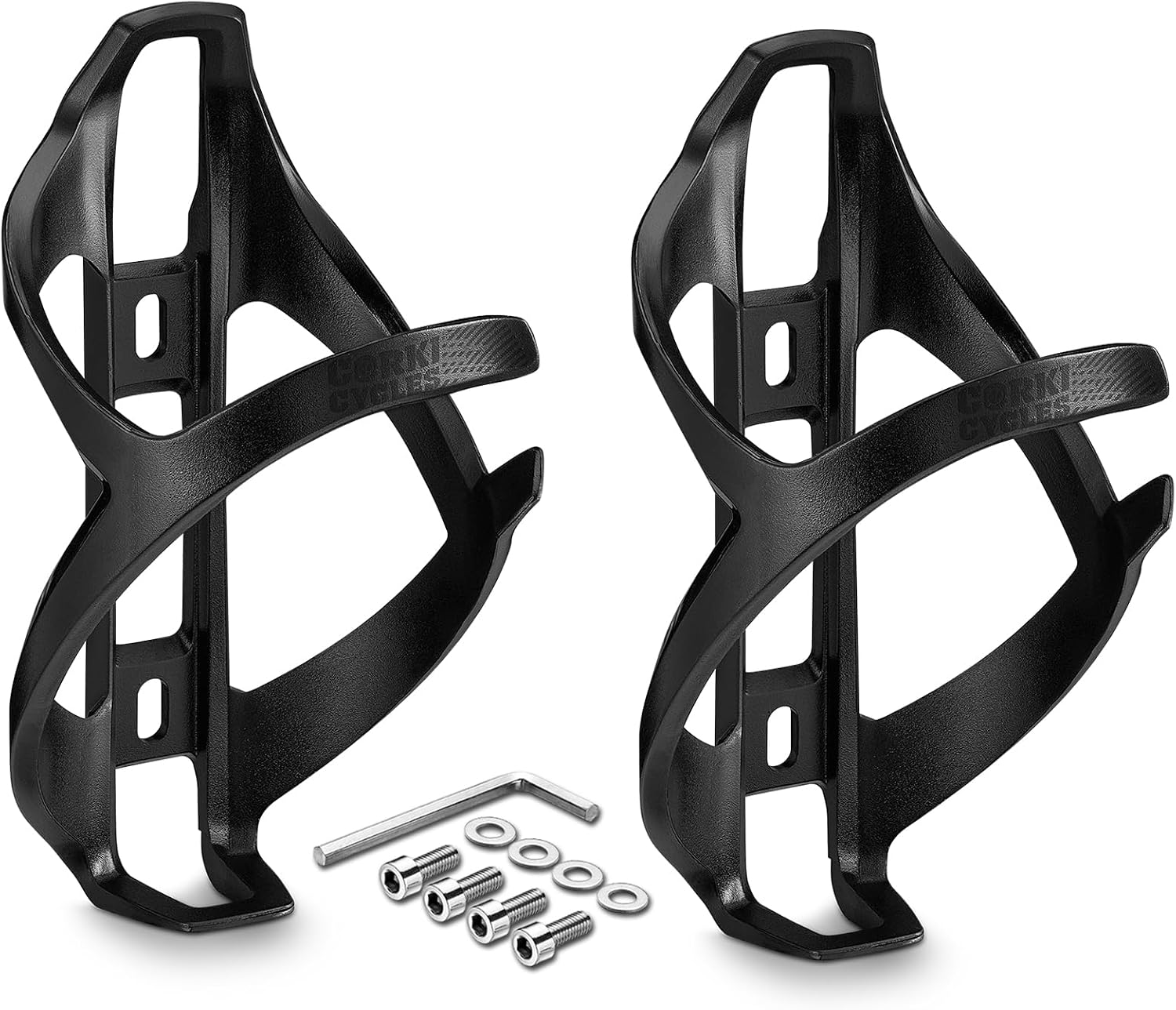 Corki Bike Water Bottle Holder, Bicycle Water Bottle Cage Black 2-Pack