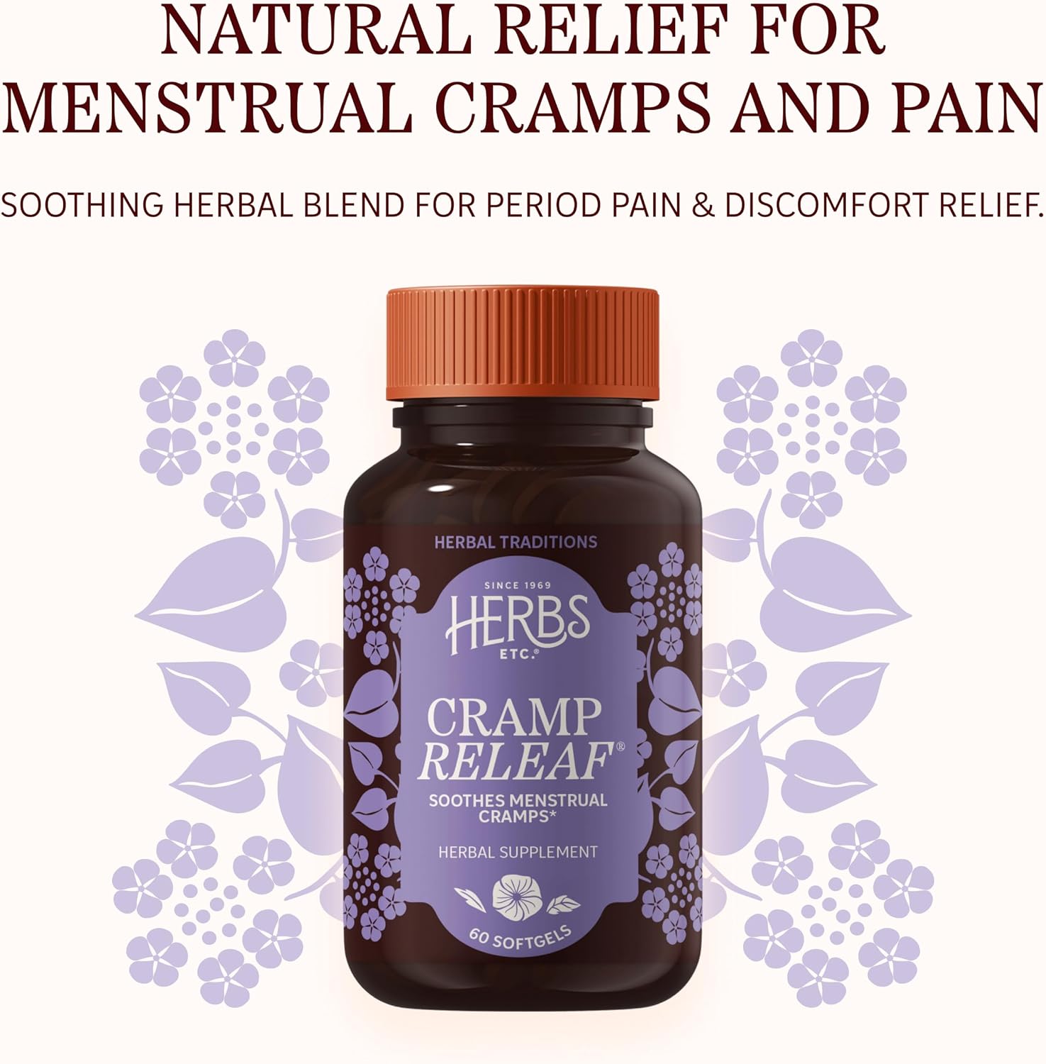 Herbs Etc. Cramp ReLeaf (Menstrual) Softgels - Cycle Support Supplement that Soothes Cramps - Black Haw