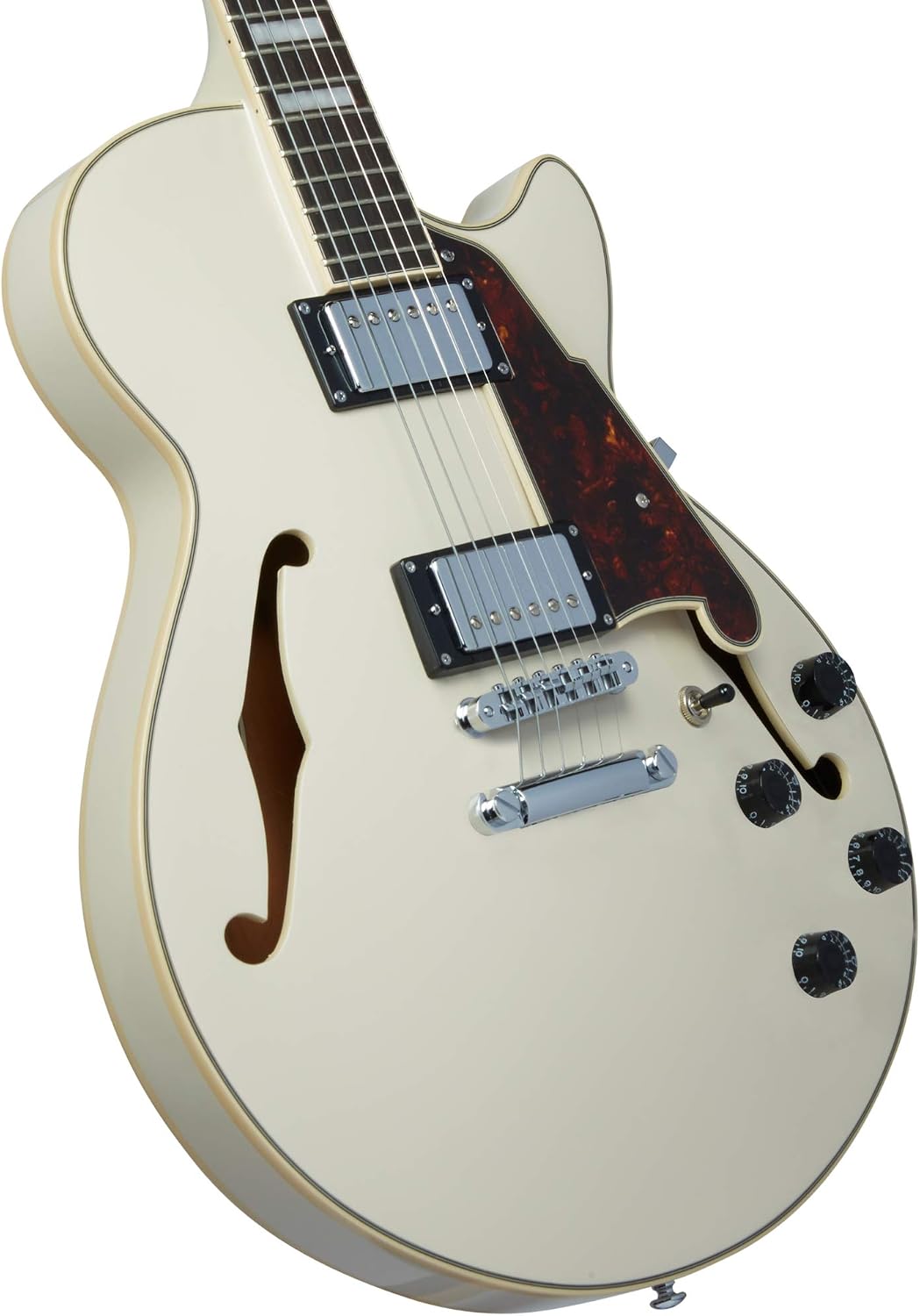 D'Angelico DAPSSCMPCSCB Premier SS Semi-Hollow Electric Guitar w/Stopbar Tailpiece & Gig Bag - Champagne
