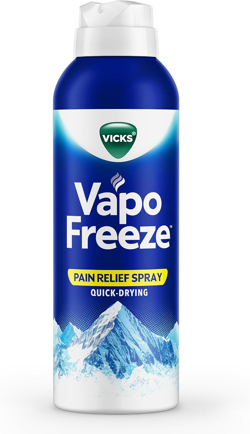 Vicks VapoFreeze Menthol Pain Relieving Spray 3oz, for Muscles & Joint Pain Associated with Arthritis, Simple Backaches, Strains, Sprains, Bruises