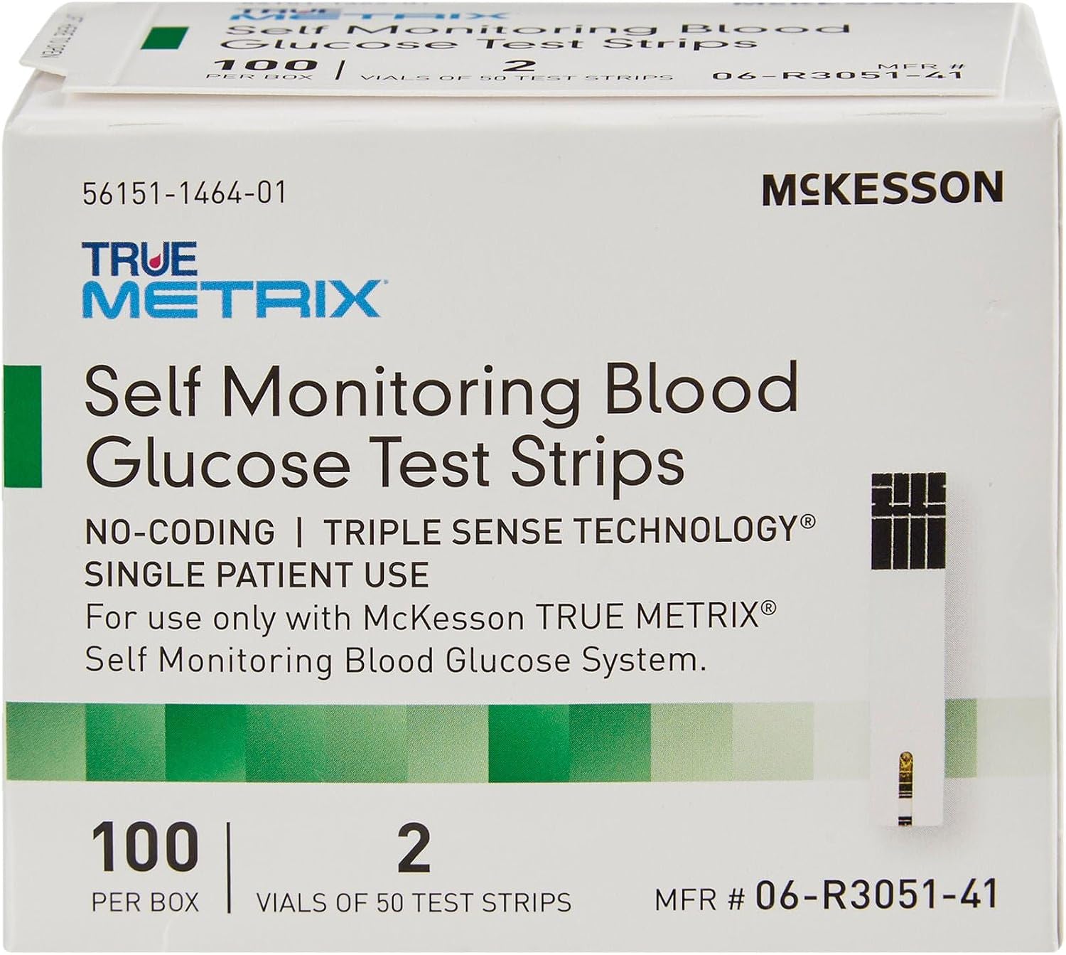 McKesson True METRIX Blood Glucose Test Strips for Diabetes, 50 Strips | Accurate Blood Sugar Monitor, Easy-to-Use with Glucose Meter, Portable, Reliable Diabetes Testing Kit