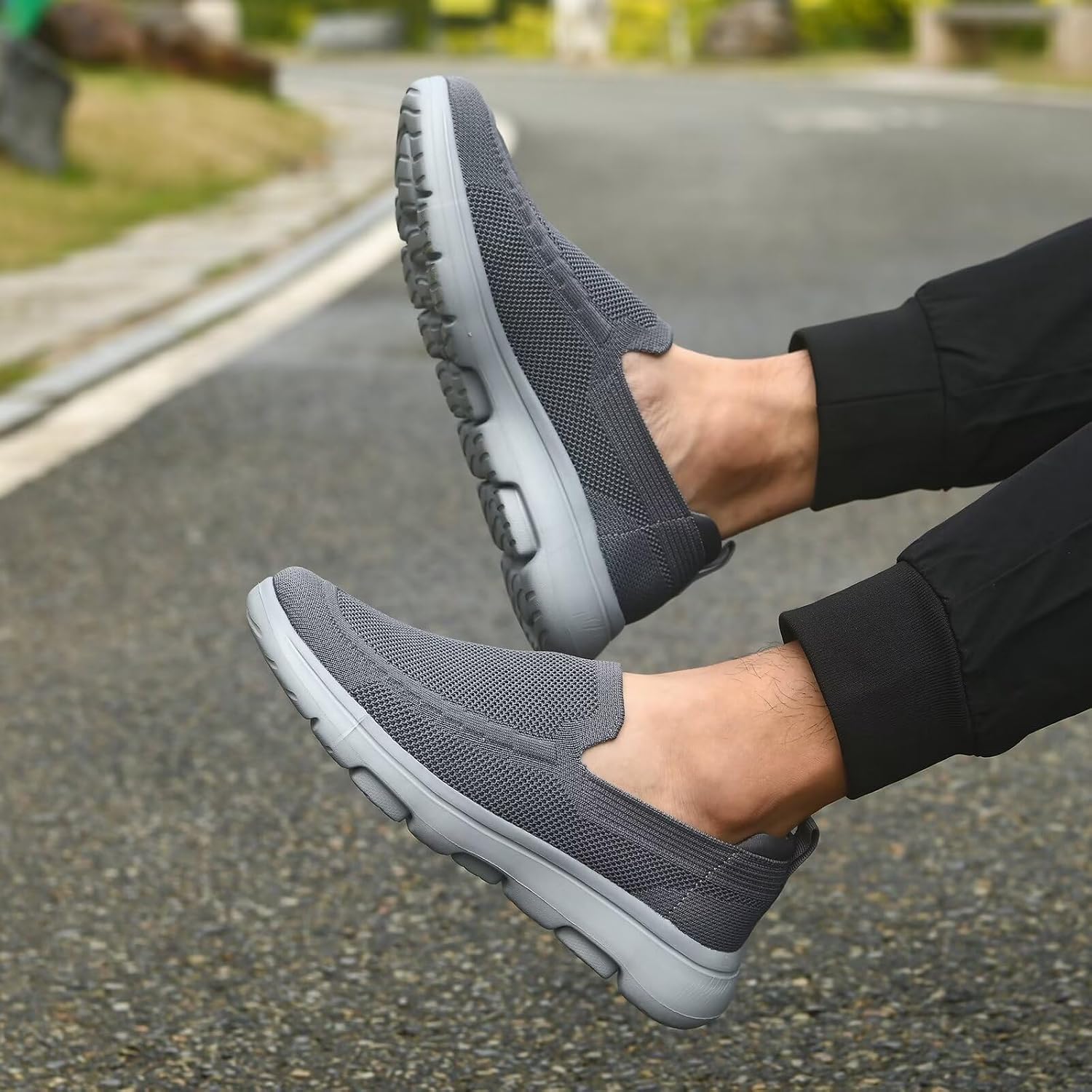 konhill Mens Slip On Shoes Lightweight Walking Shoes Anti Slip