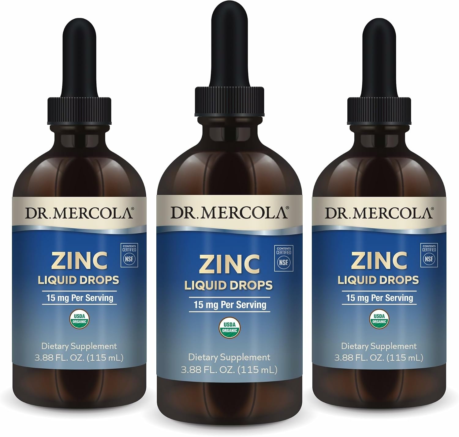 Dr. Mercola Zinc Liquid Drops, 15 mg, 3.88 fl oz (28 Servings)