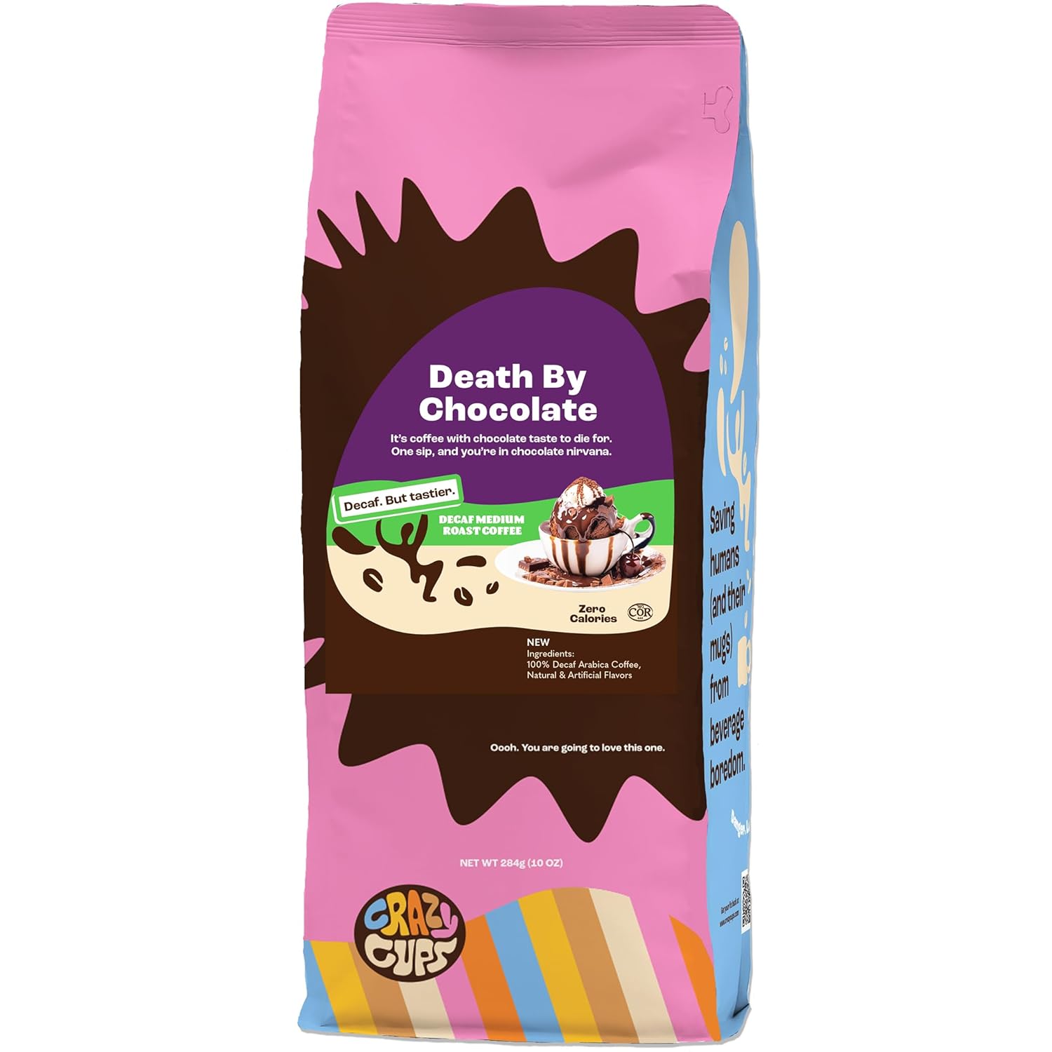 Crazy Cups Flavored Ground Coffee, Cinnamon French Toast, in 10 oz Bag, For Brewing Flavored Hot or Iced Coffee