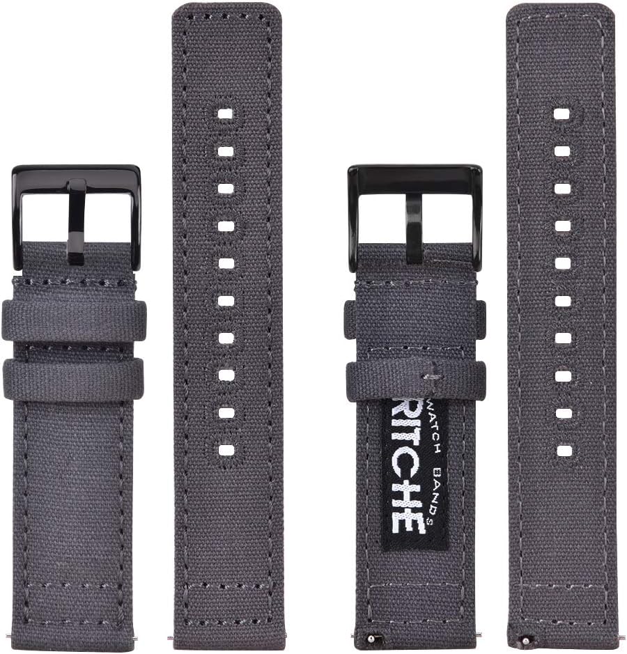 Ritche Christmas Gift Canvas Vintage Quick Release Watch Band 18mm 20mm 22mm 24mm Replacement Watch Straps for Men Women, White Elephant Gifts, Stocking Stuffers for Men, Father's Day gifts
