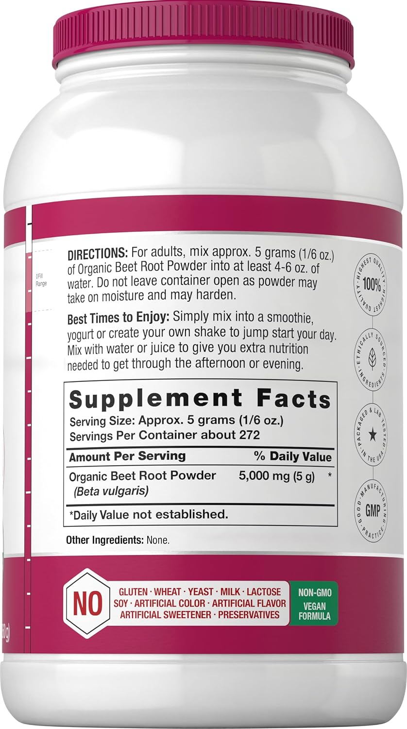 Horbäach Organic Beet Root Powder | 3lb Bulk Supplement | Raw Superfood