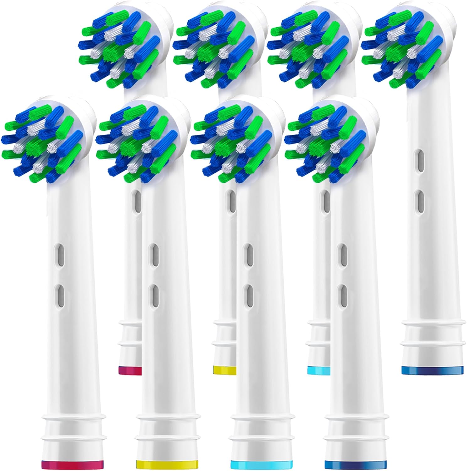 Alayna Toothbrush Heads Compatible with Oral-B, Cross-Style, 4 Pack | Replacement Brush Head Refills Compatible with Braun Oral-B Electric Toothbrushes and Most Click-On Handles